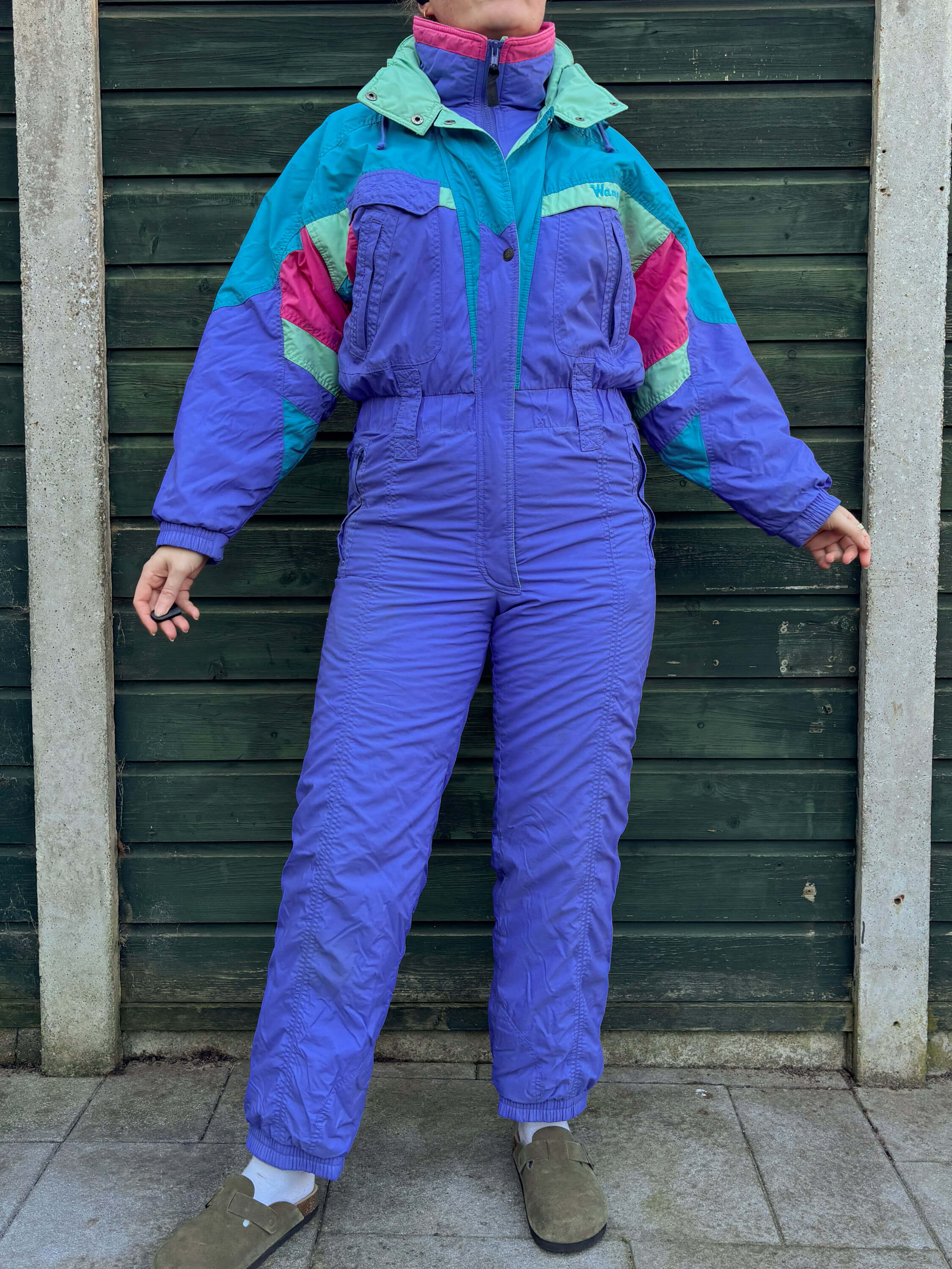 Vintage retro skipak - paars, lila, roze, turquoise maat M