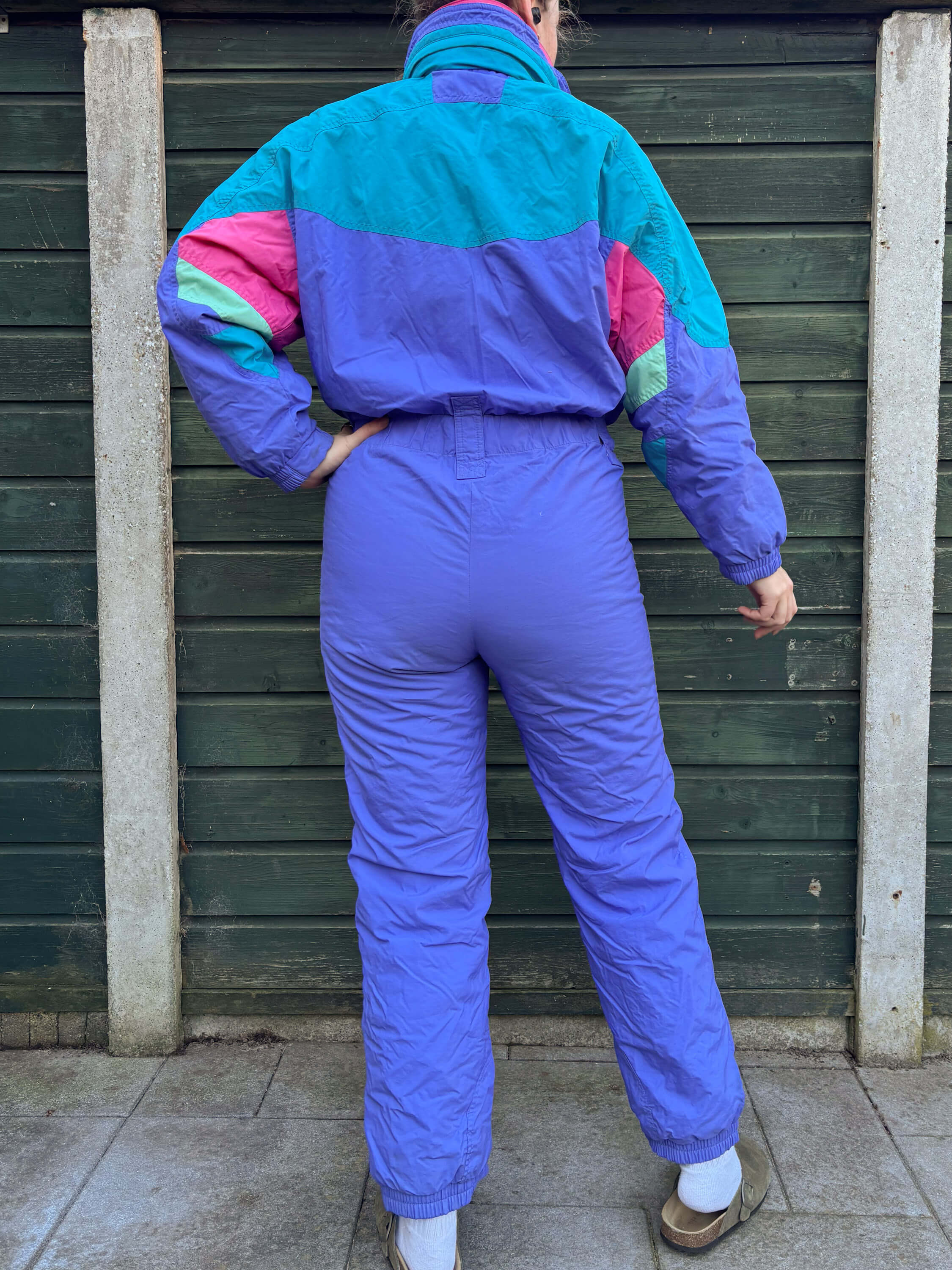 Vintage retro skipak - paars, lila, roze, turquoise maat M