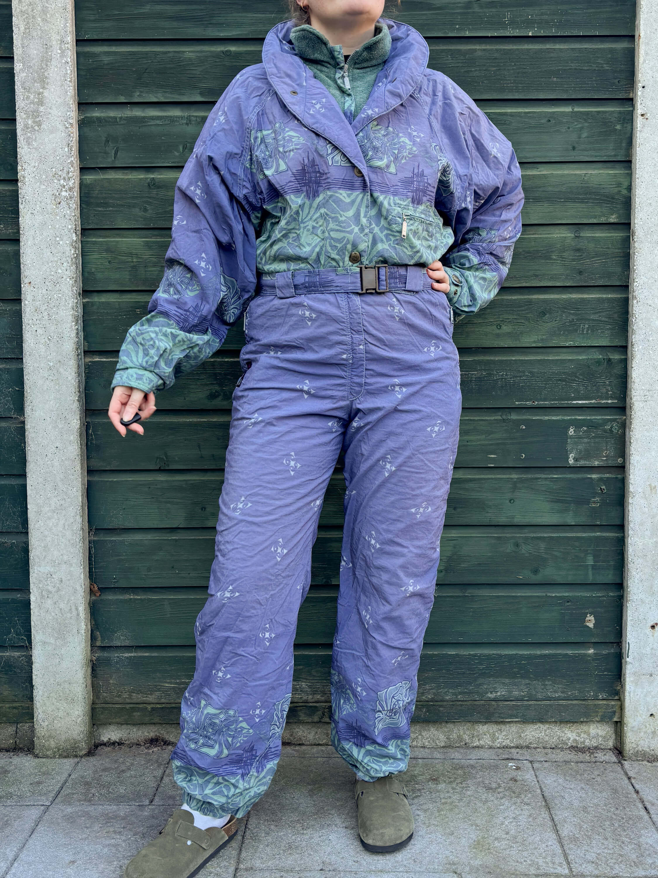 Vintage retro skipak - Eider lila, groen met print maat M/L