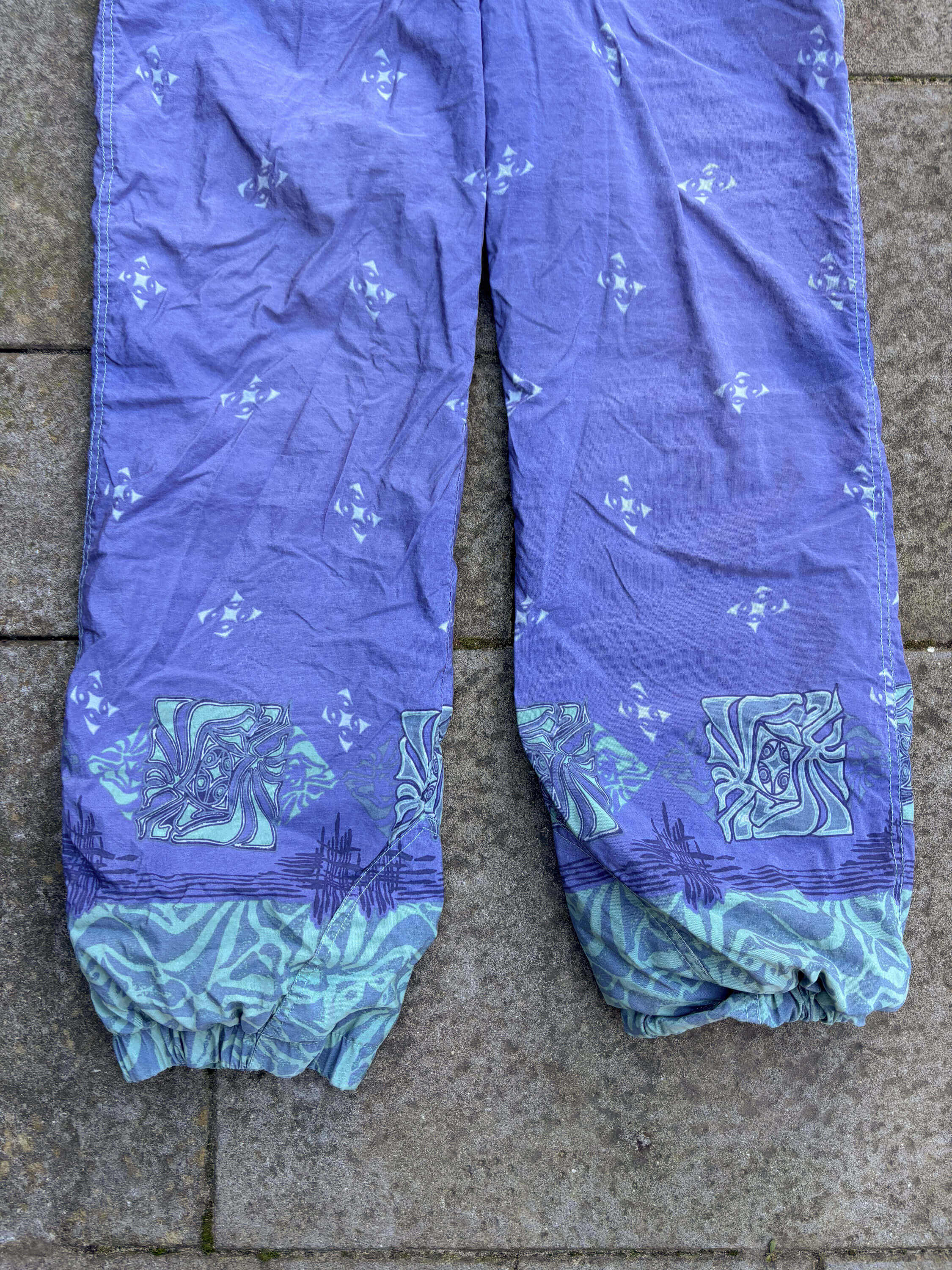 Vintage retro skipak - Eider lila, groen met print maat M/L