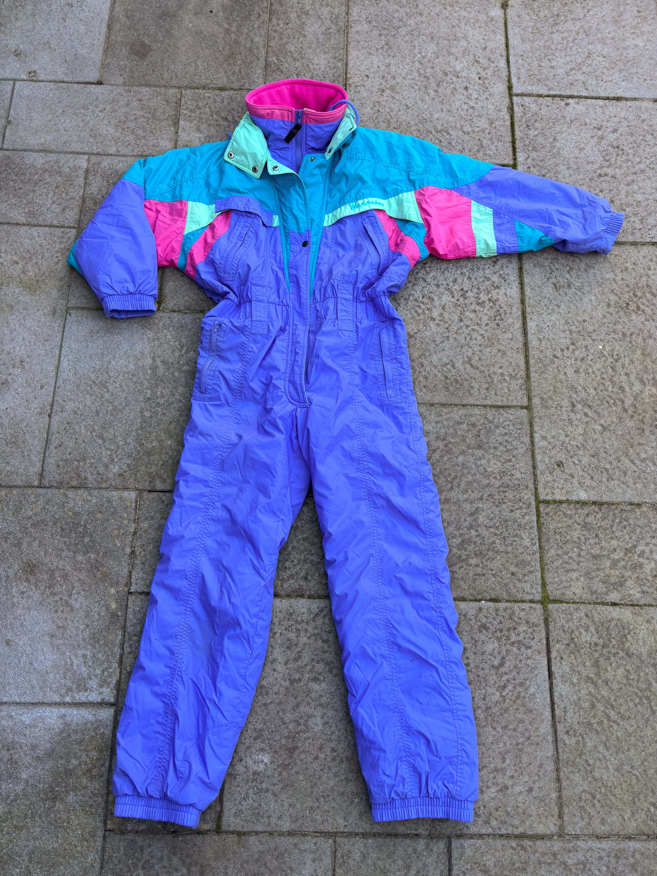 Vintage retro skipak - paars, lila, roze, turquoise maat M