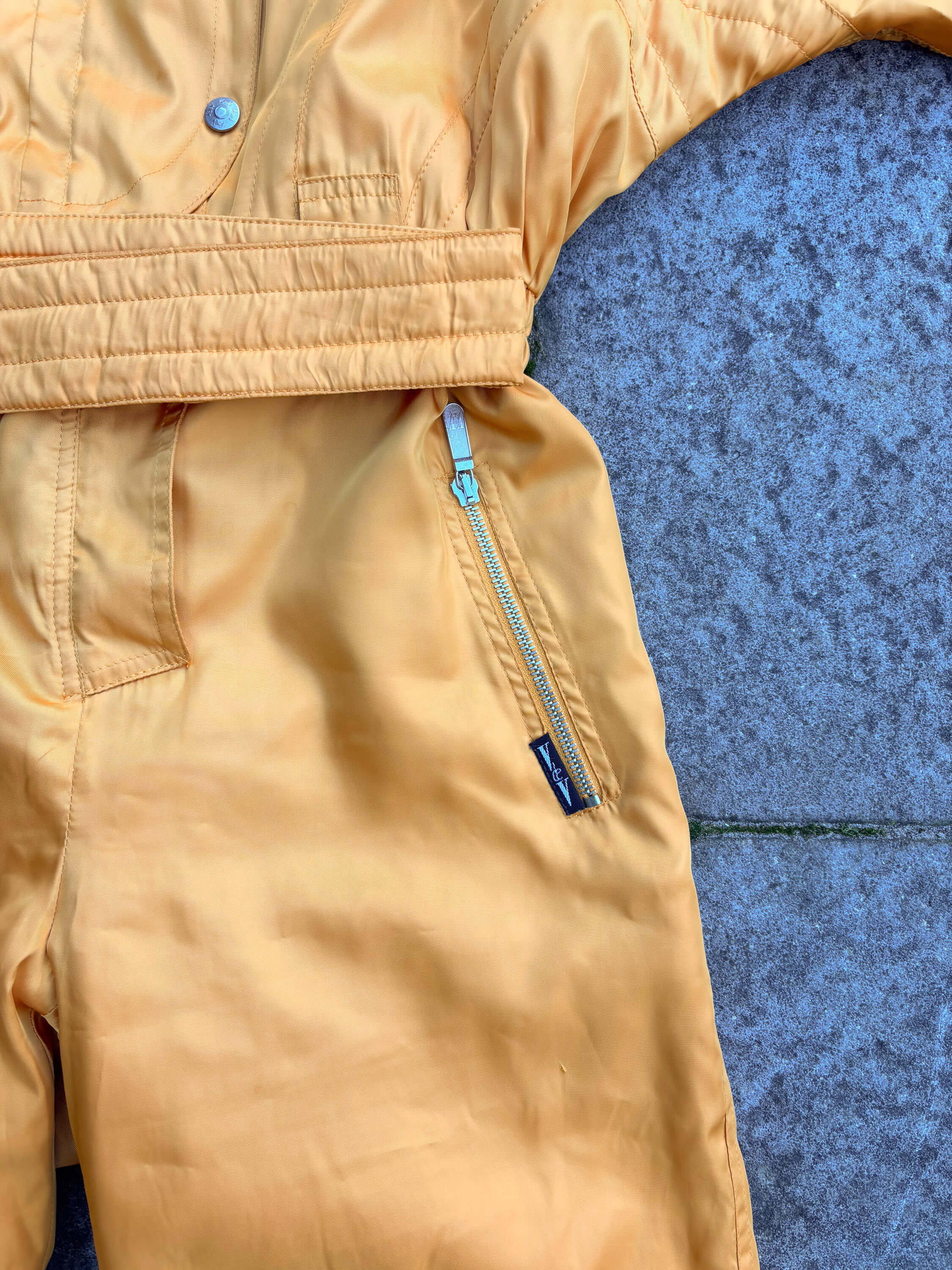 Vintage retro skipak - shiny goud geel maat XS/S