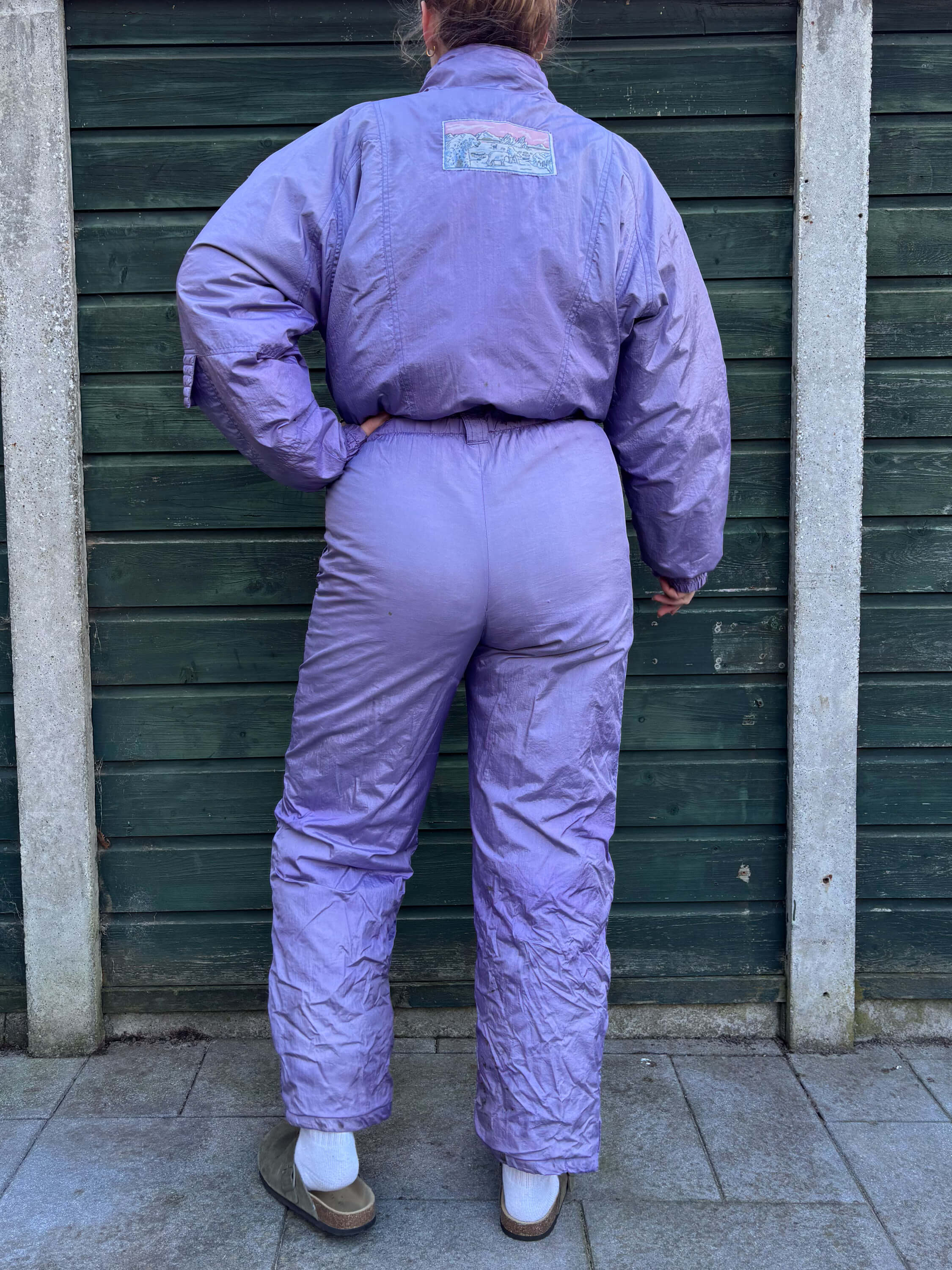 Vintage retro skipak - Shiny lila maat M/L