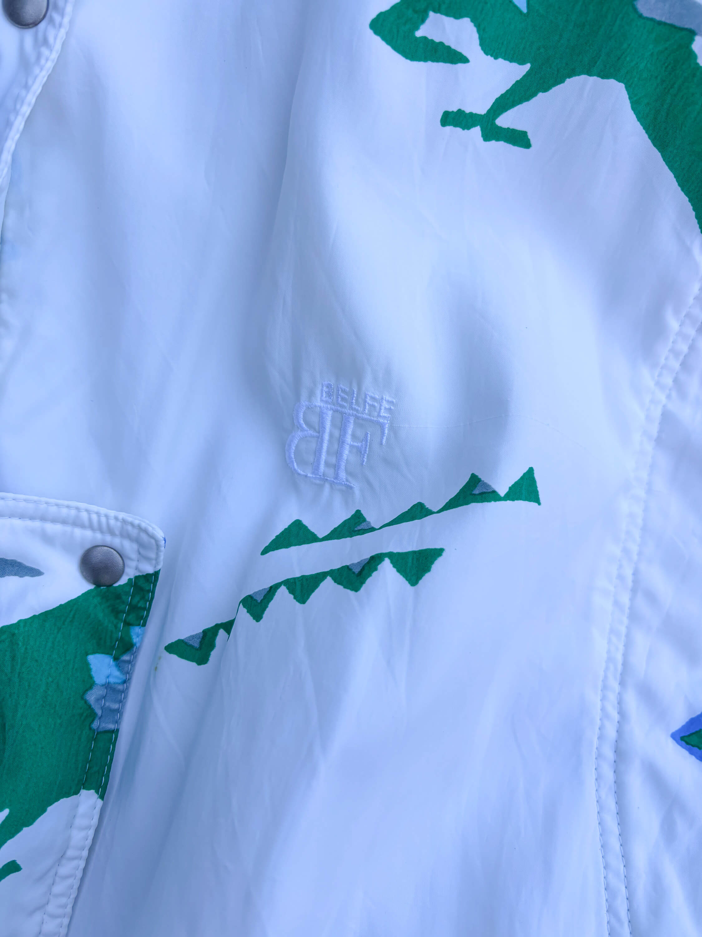 Vintage retro skipak - Belfe wit met vogels maat S