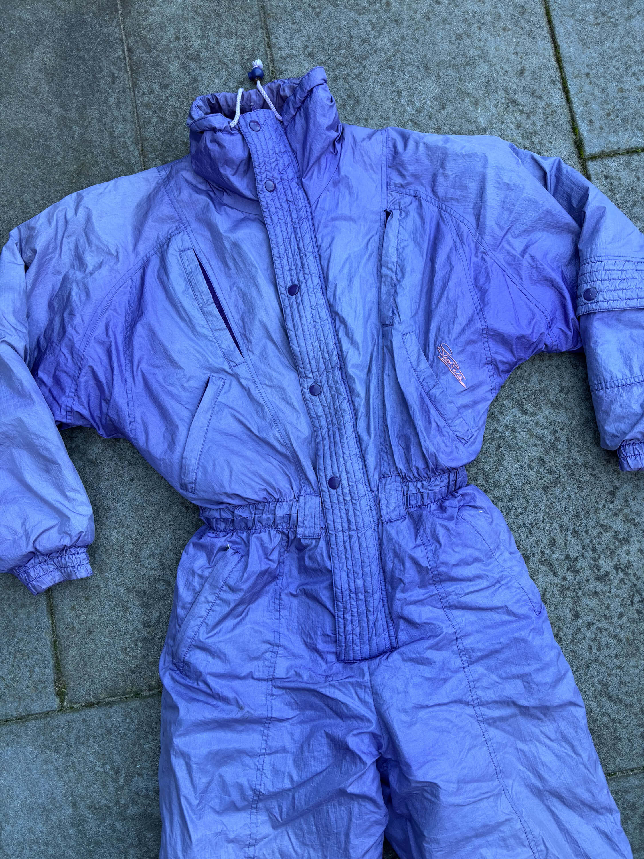 Vintage retro skipak - Shiny lila maat M/L