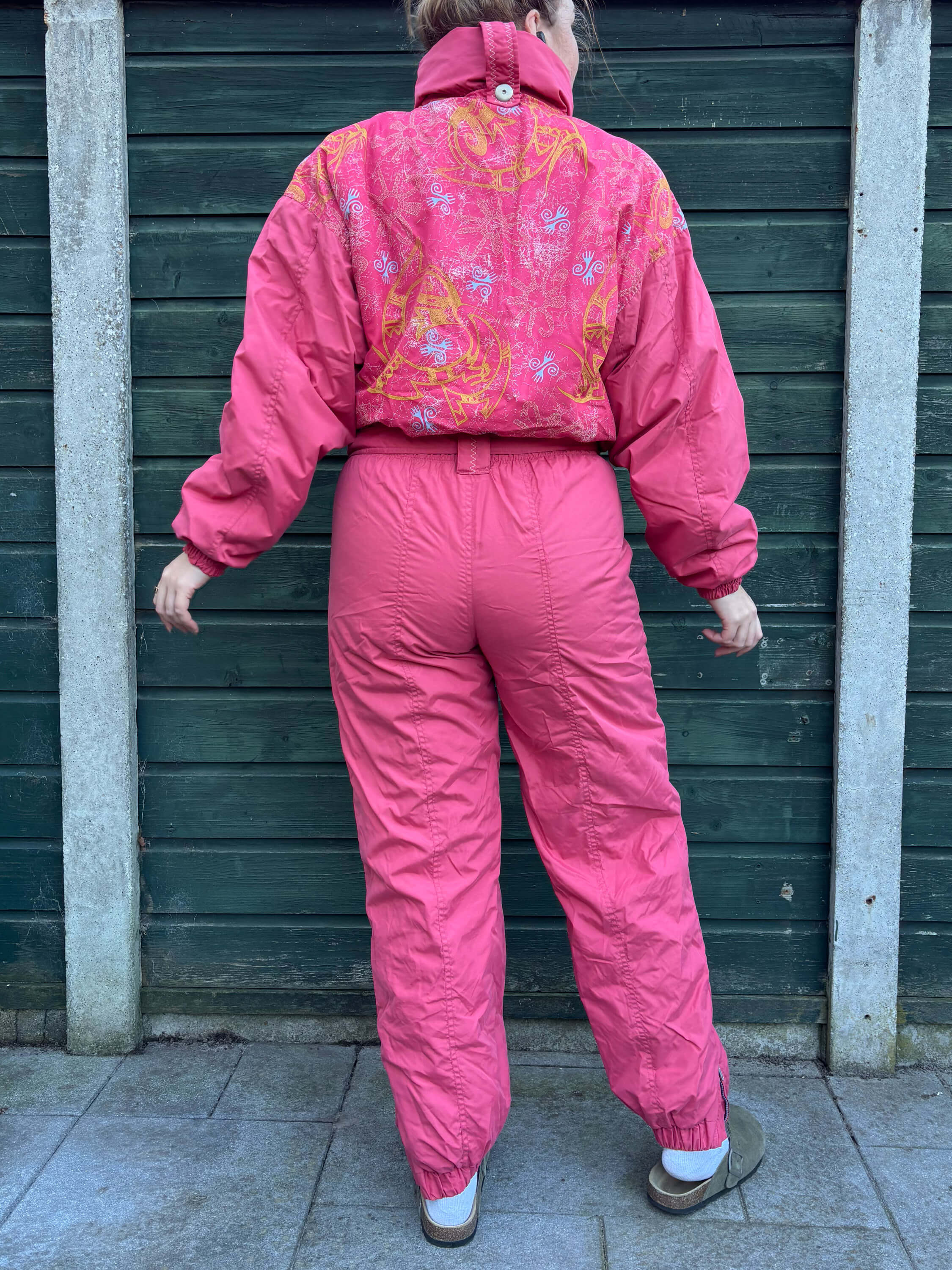 Vintage retro skipak - Roze met print maat M/L