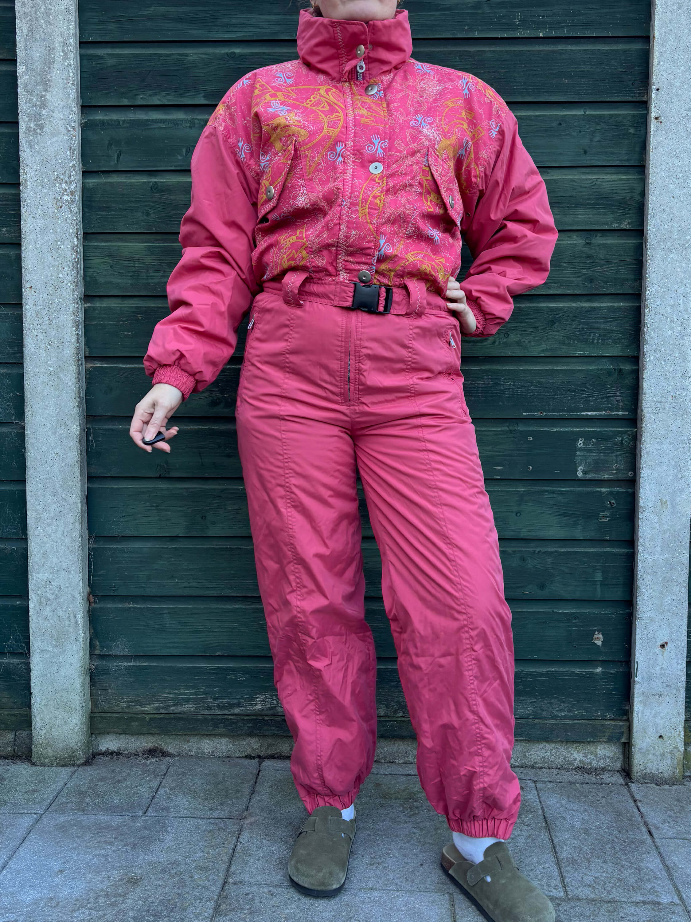 Vintage retro skipak - Roze met print maat M/L