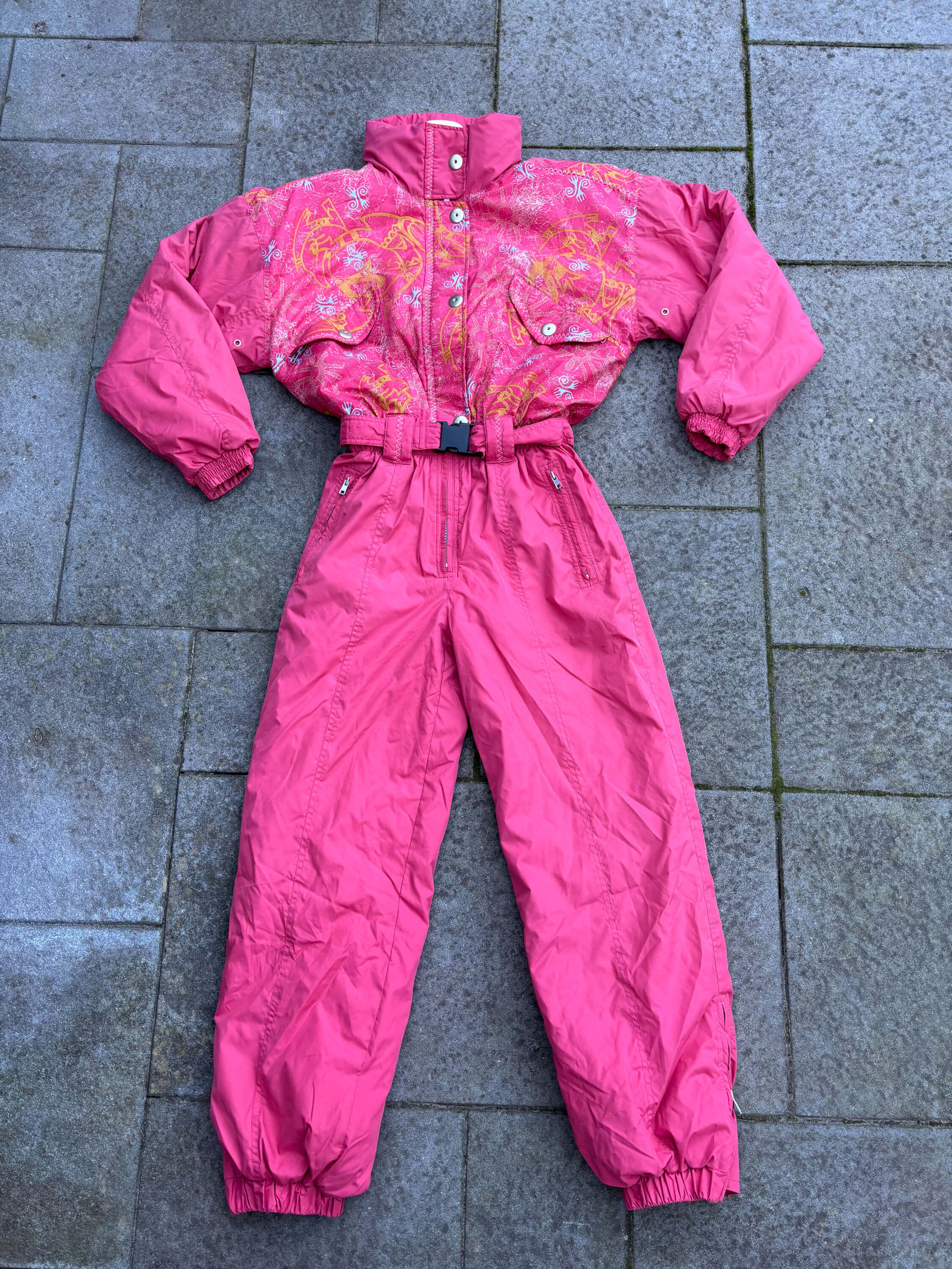 Vintage retro skipak - Roze met print maat M/L