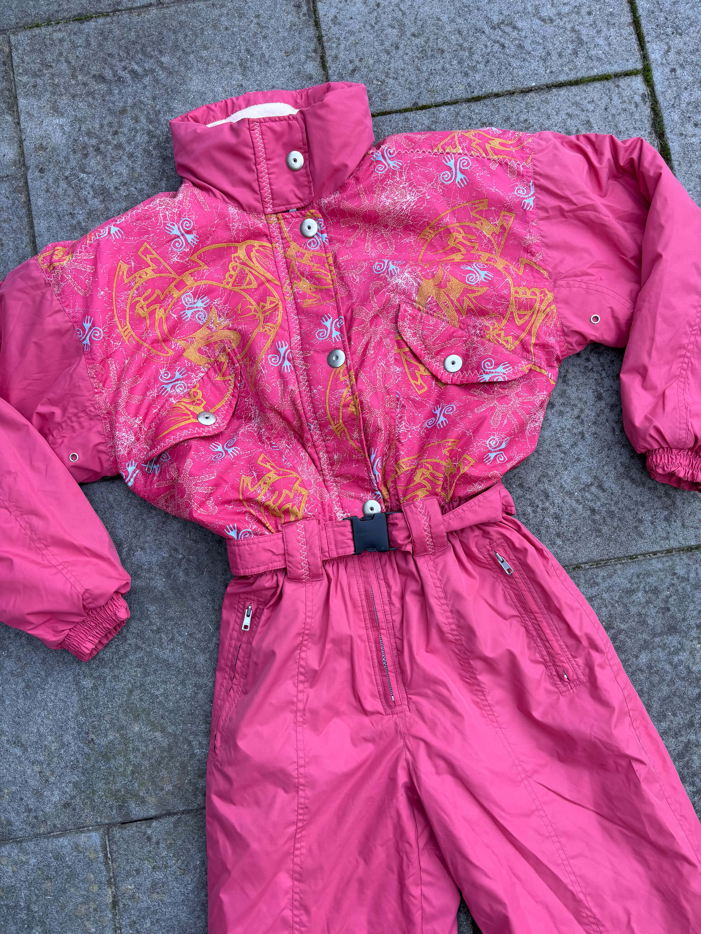 Vintage retro skipak - Roze met print maat M/L