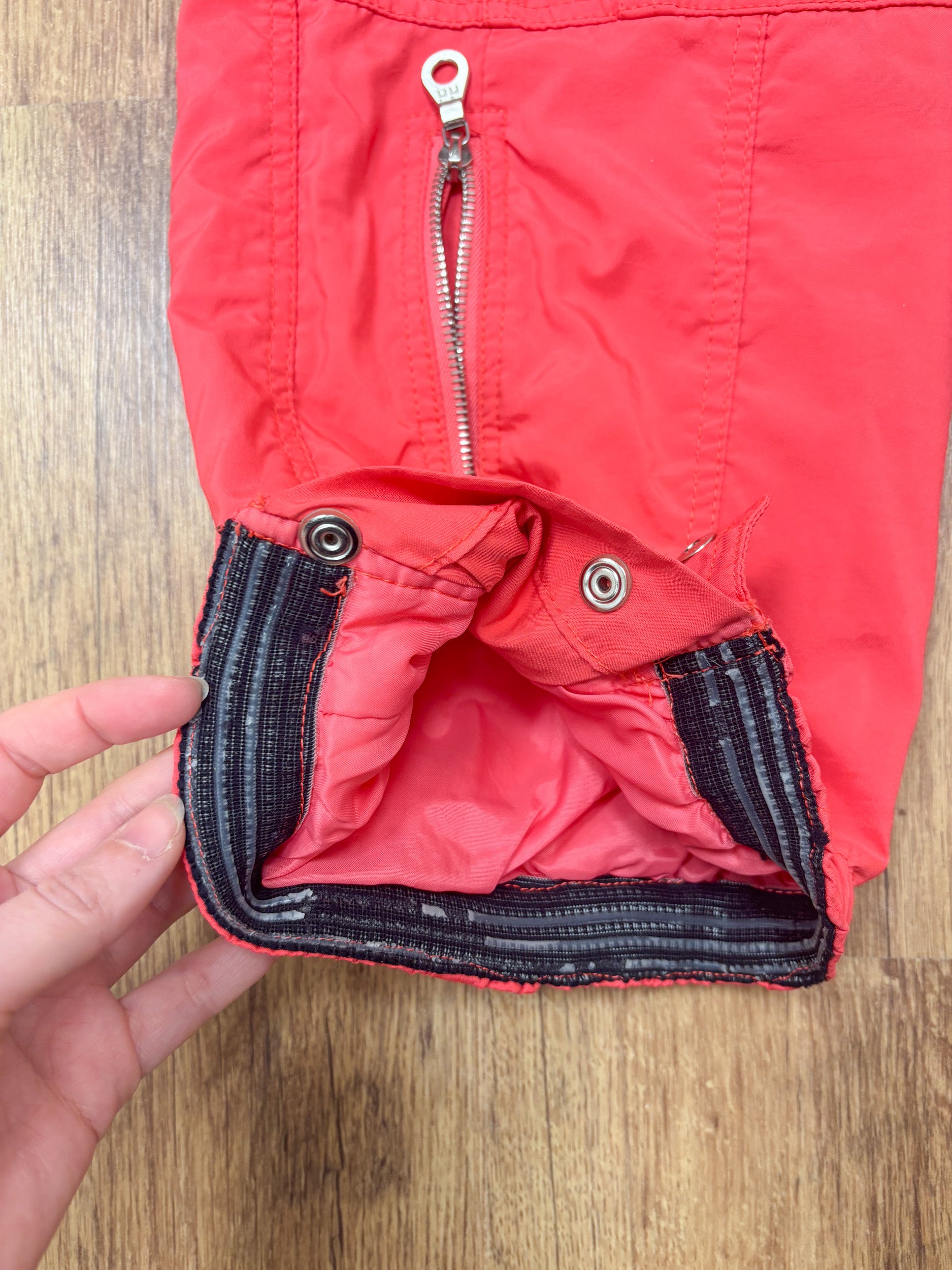 Vintage retro skipak - Belfe rood / koraal / zalmroze maat S/M