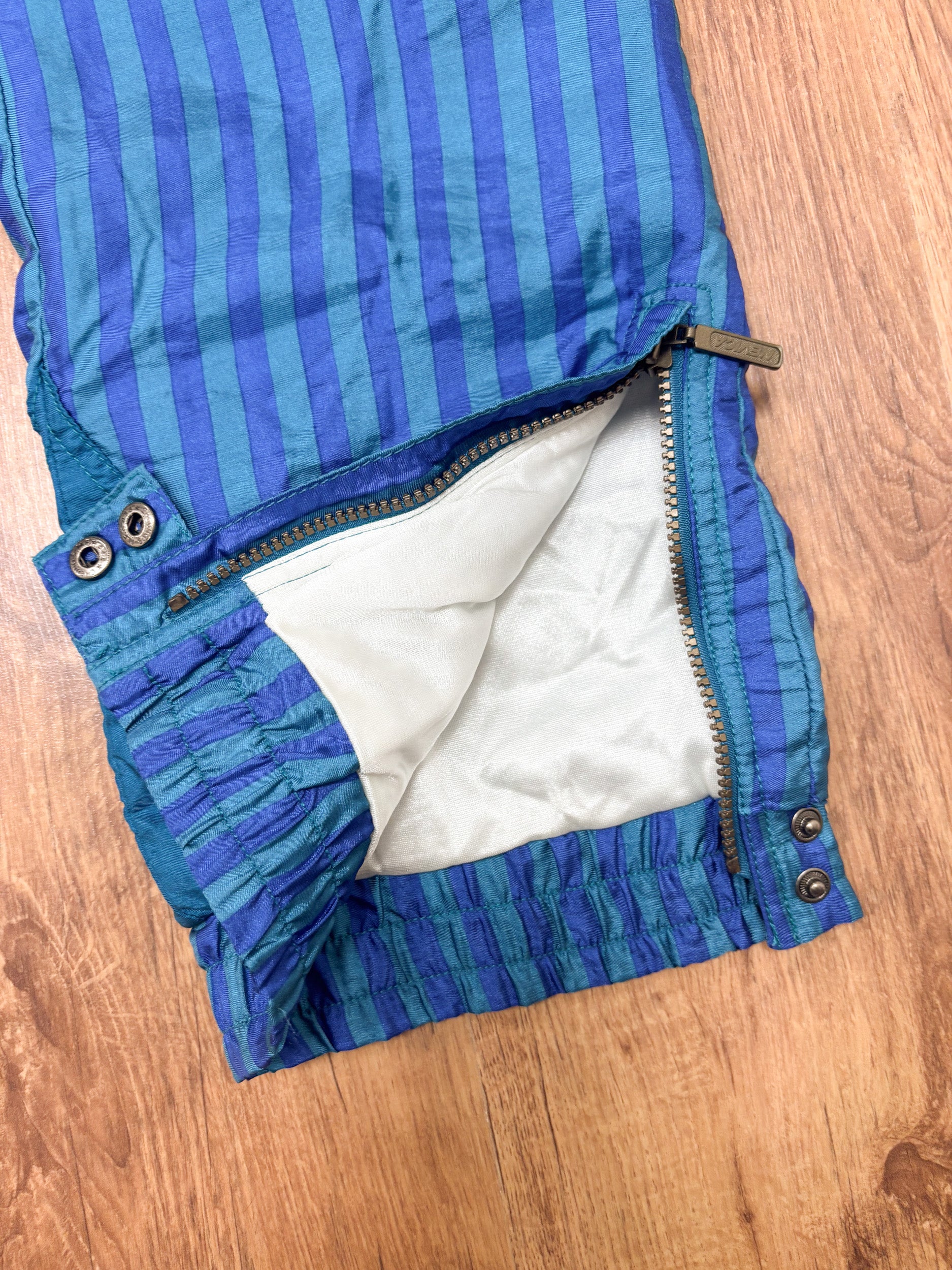 Vintage retro skipak - Nevica blauw strepen shiny maat M