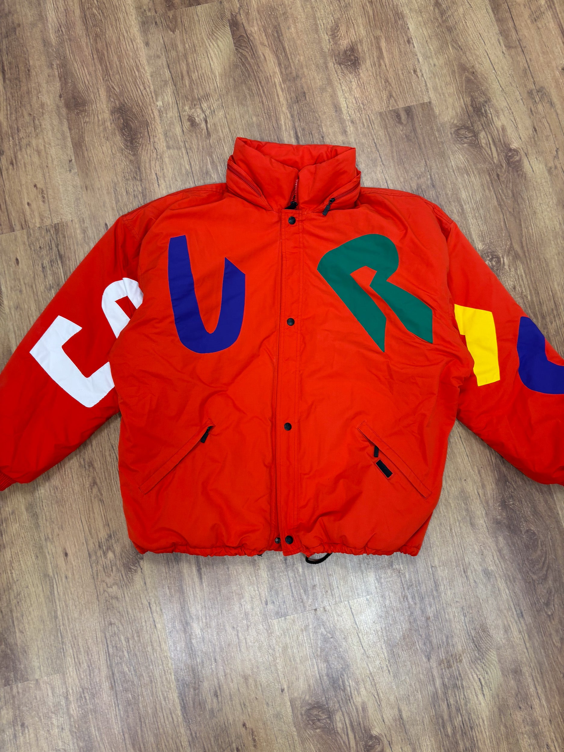 Vintage retro ski jas - Killy rood met letters maat XL