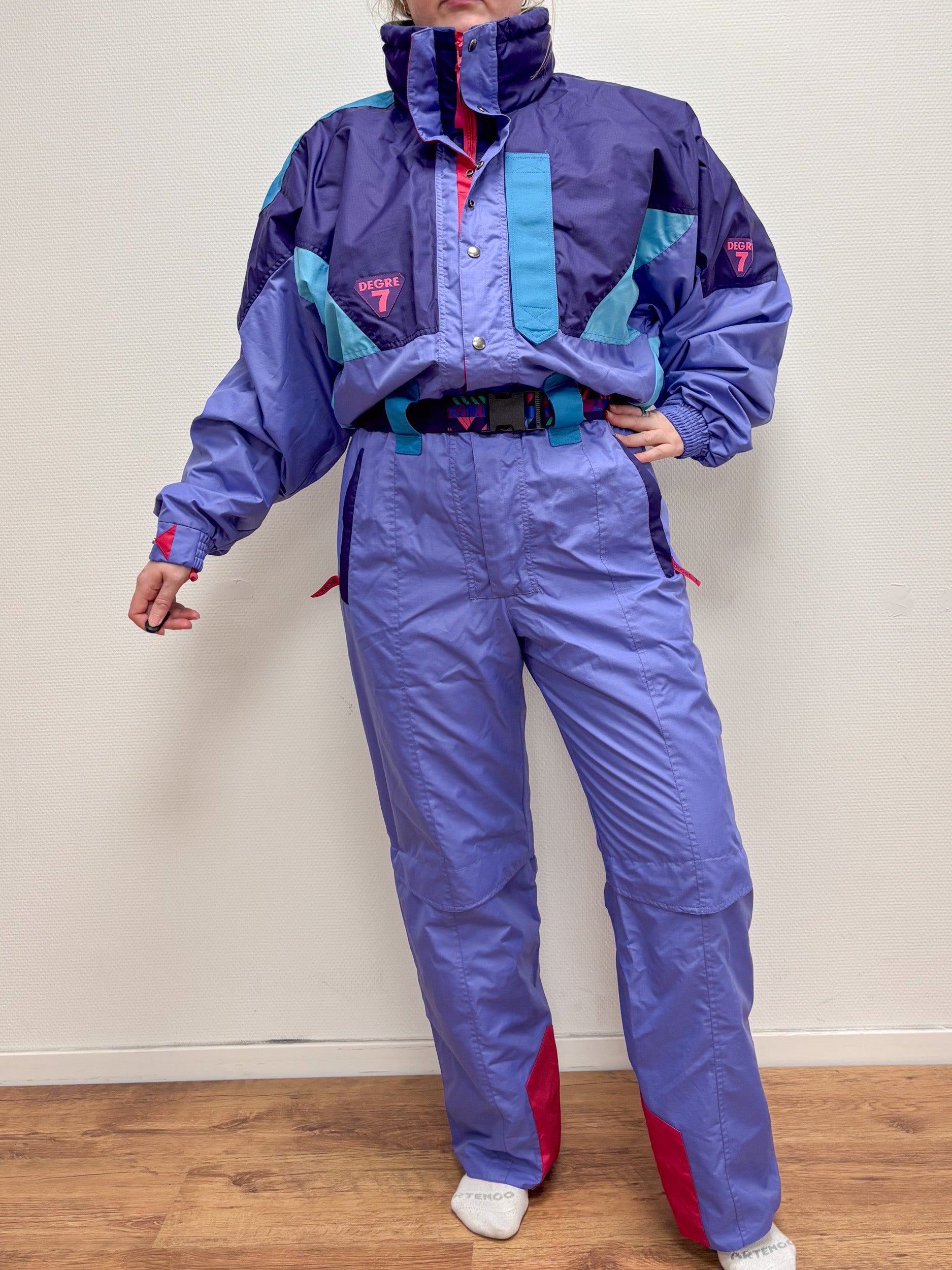 Vintage retro skipak - Degre 7 paars maat XL