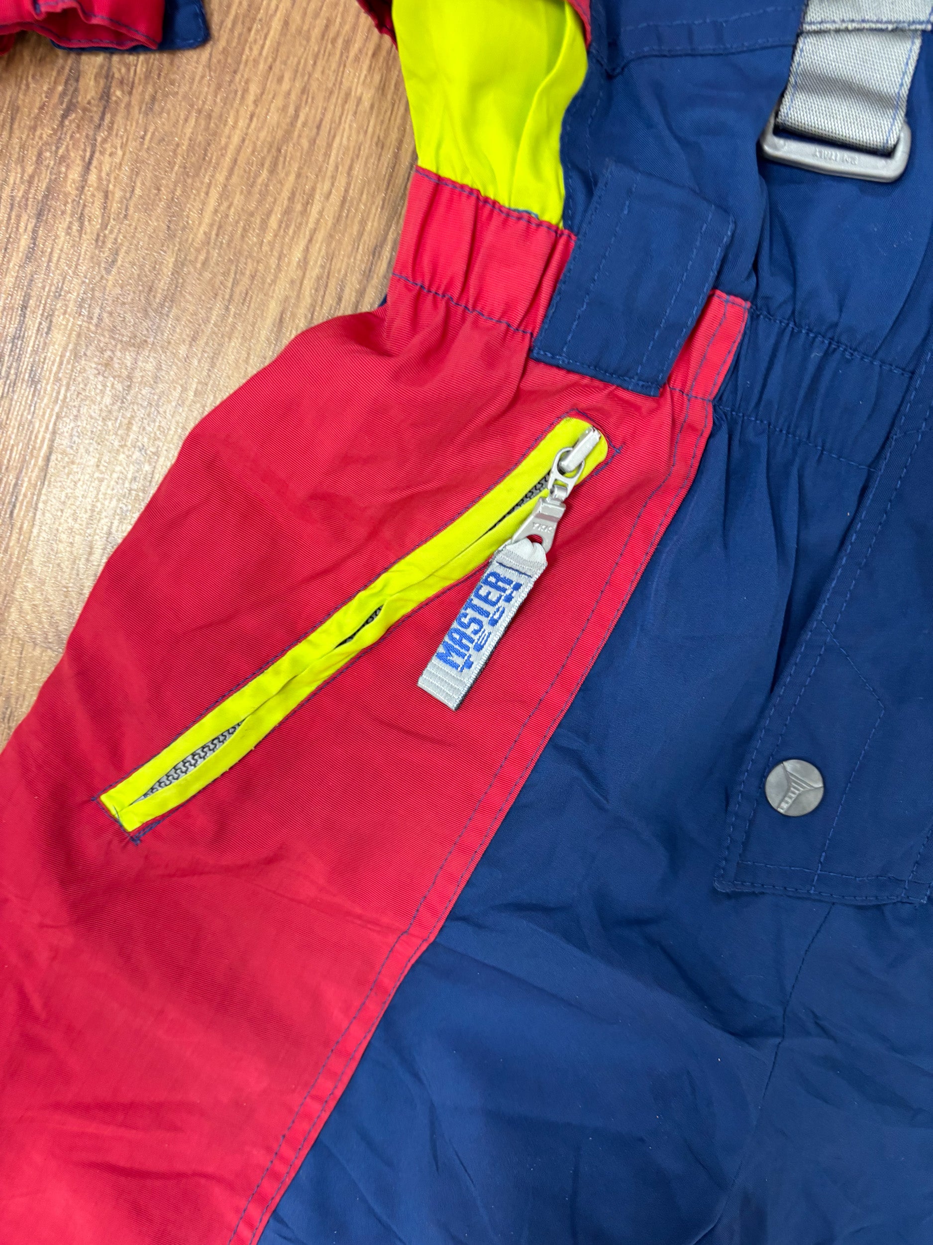 Vintage retro skipak - rood, blauw, geel maat XS/S