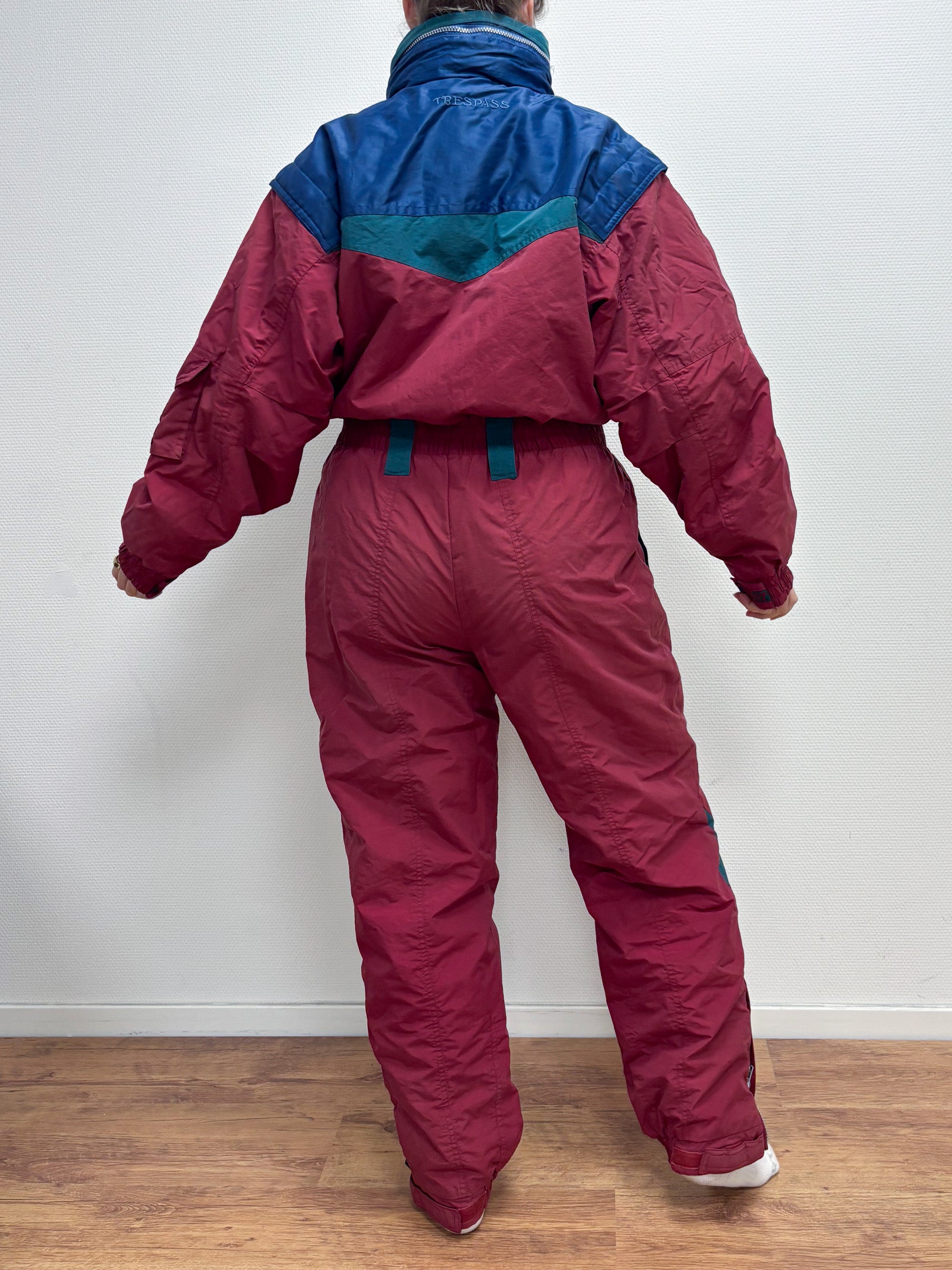 Vintage retro skipak - rood, blauw, groen maat M-L