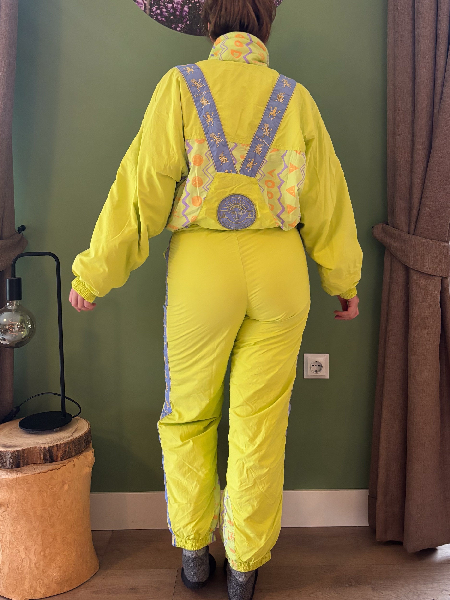 Vintage retro skipak - Voodoo geel, paars, lila maat M