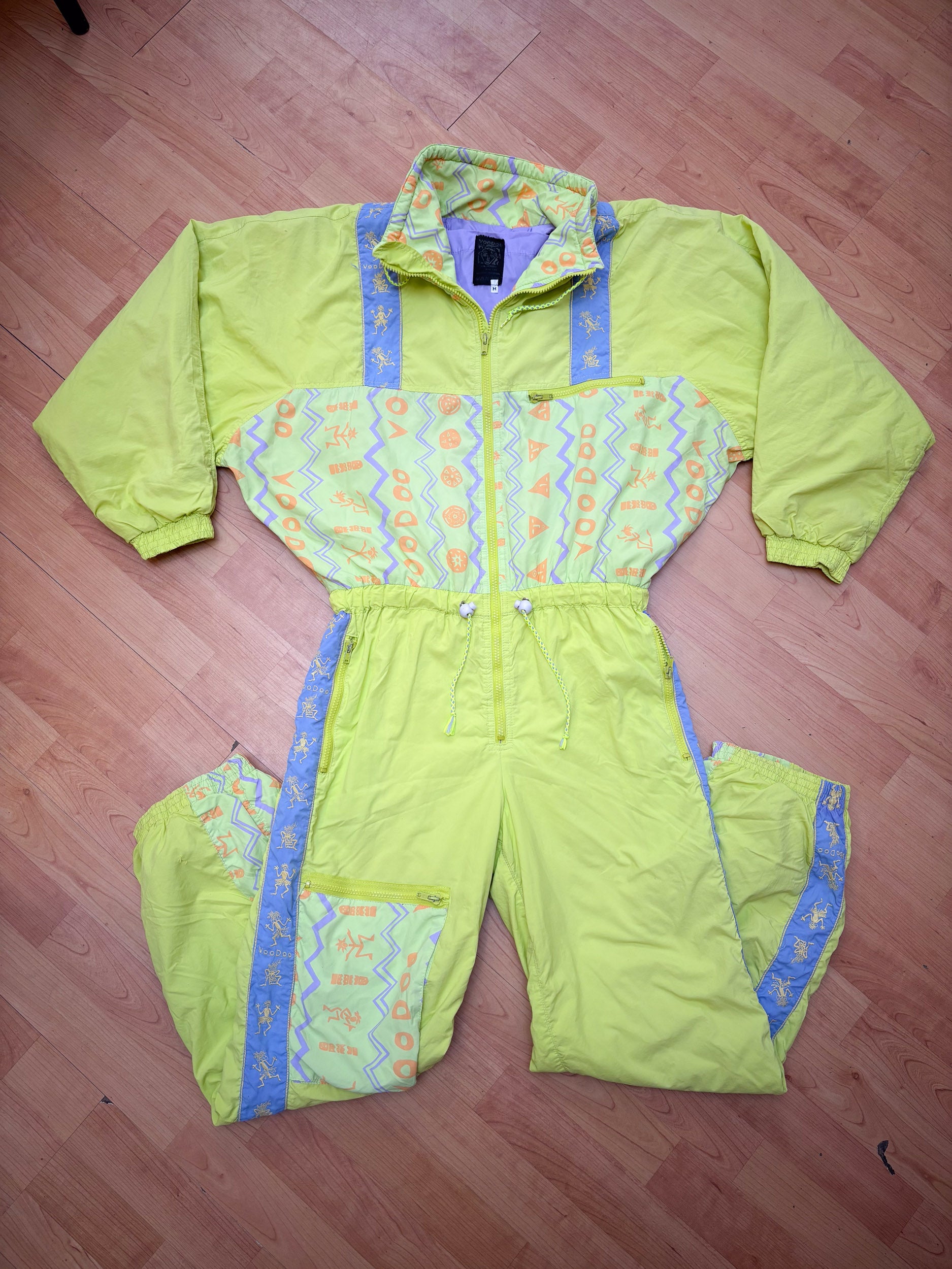 Vintage retro skipak - Voodoo geel, paars, lila maat M