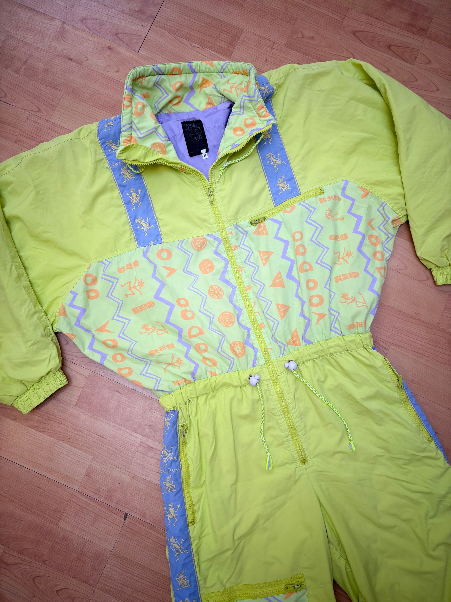 Vintage retro skipak - Voodoo geel, paars, lila maat M