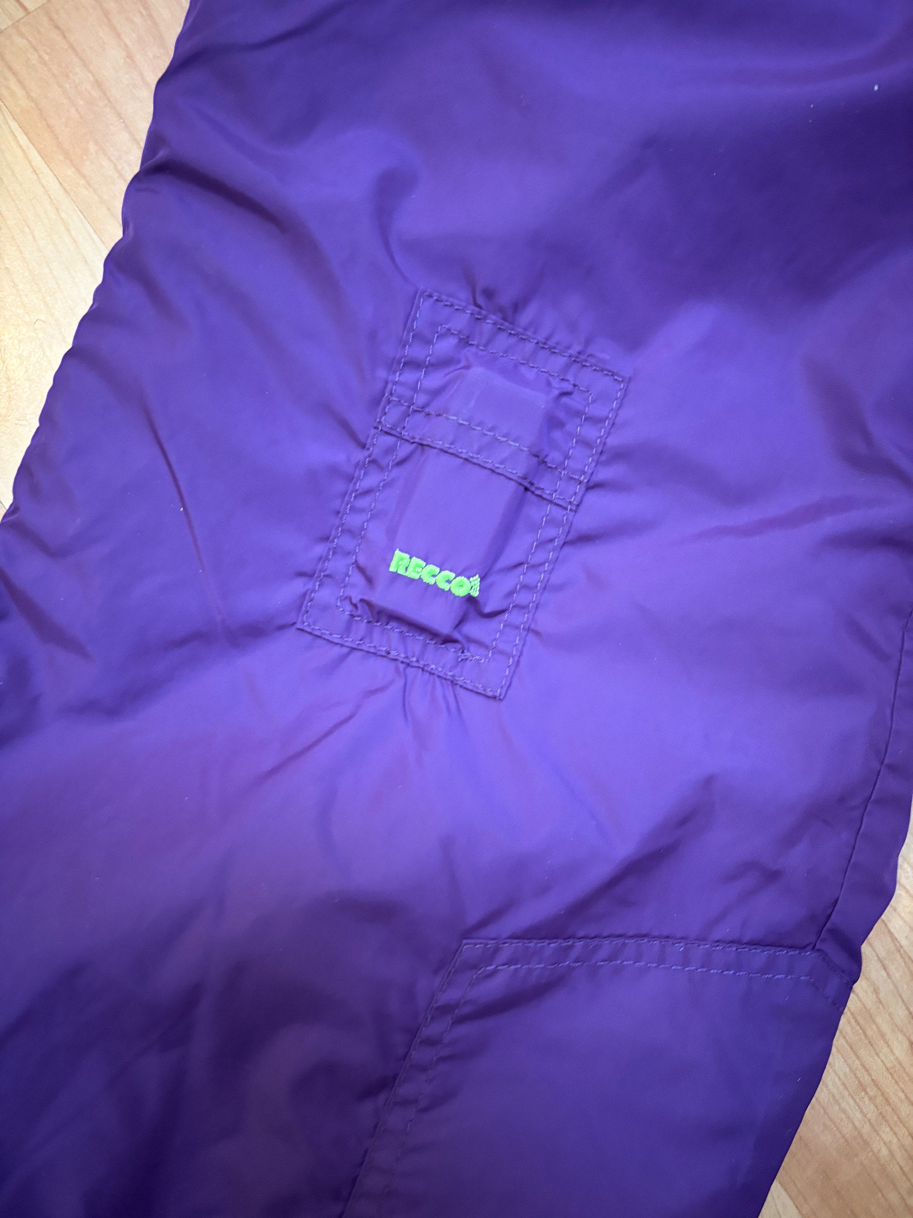 Vintage retro skipak - Paars, neon groen, lila maat M