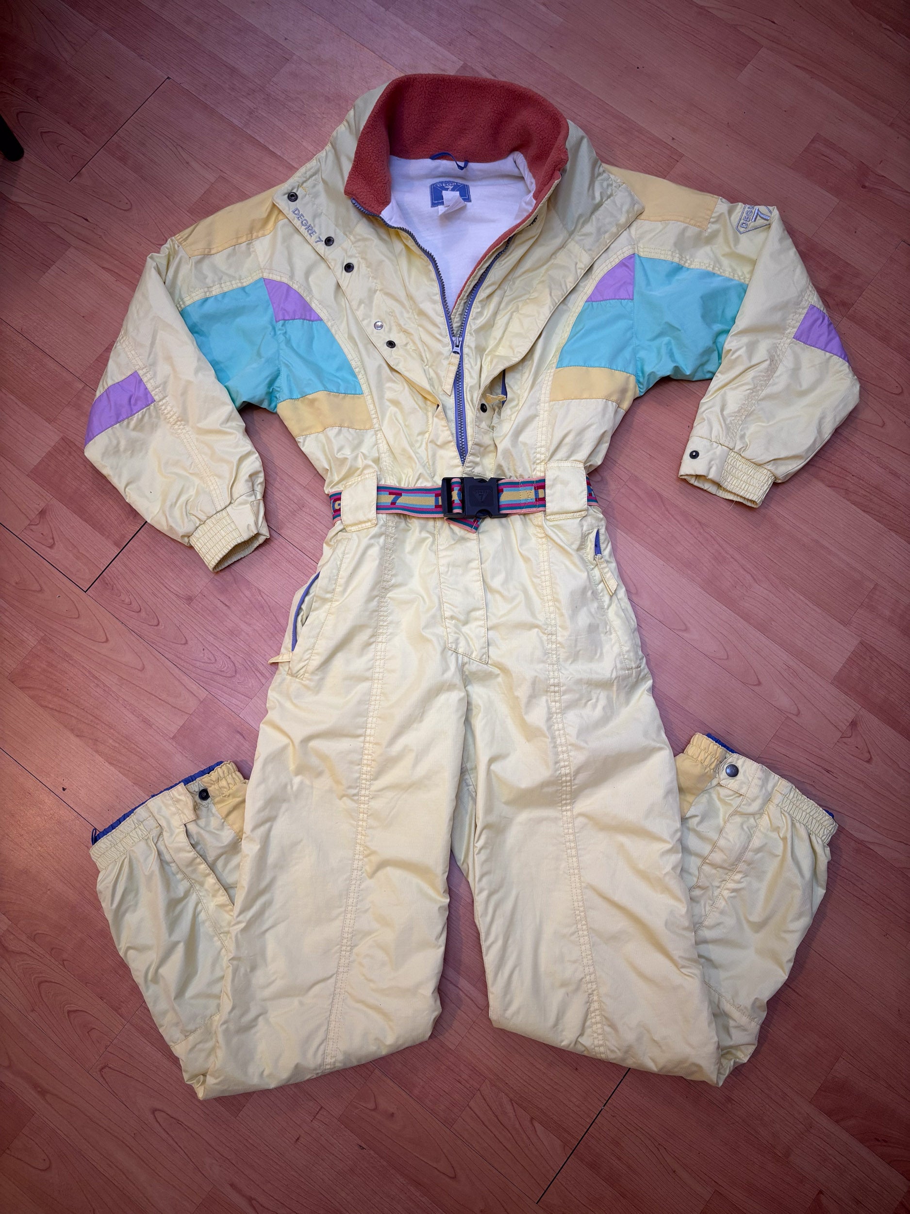 Vintage retro skipak - Degre 7 butter yellow, lila maat XS