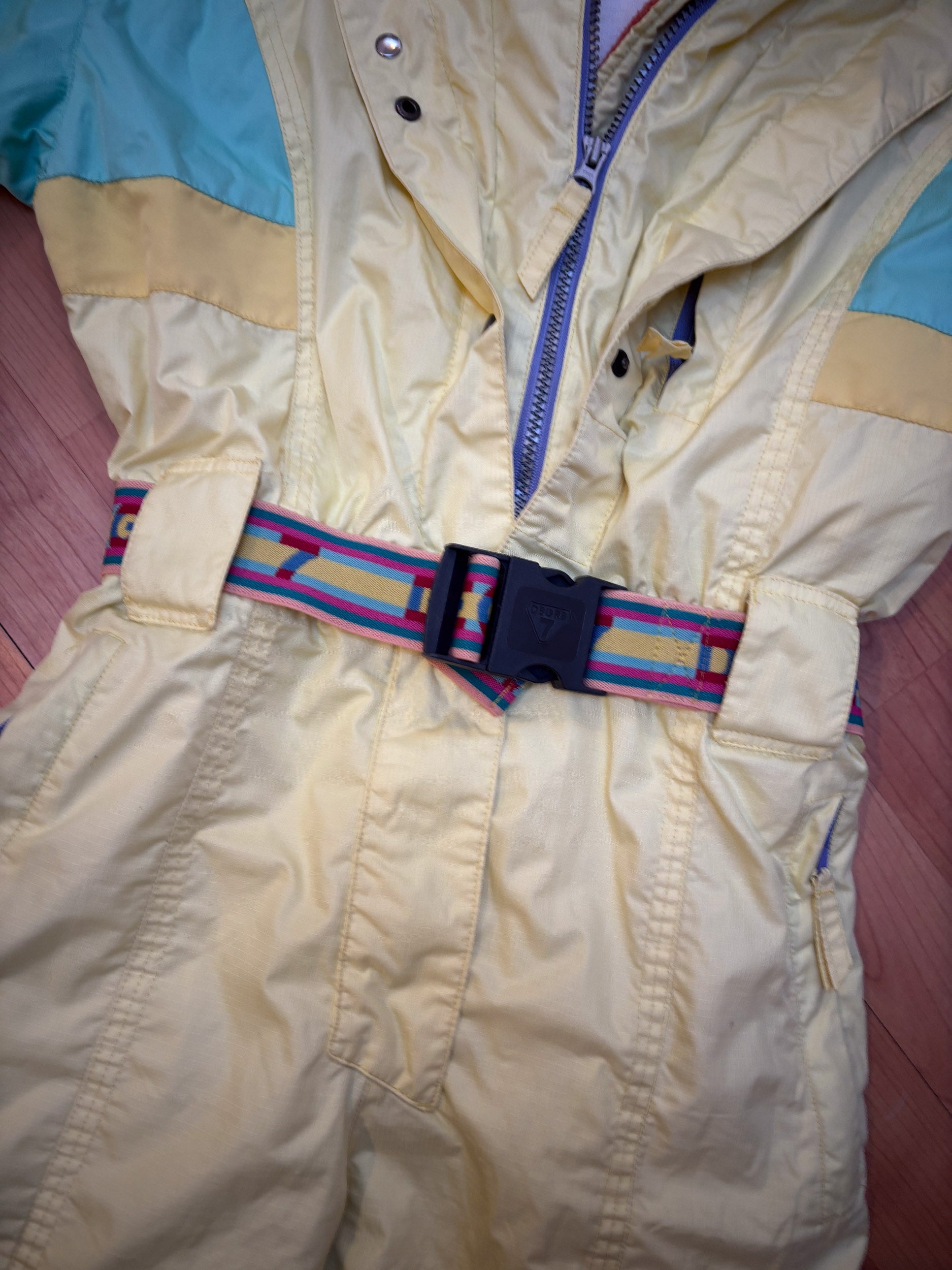 Vintage retro skipak - Degre 7 butter yellow, lila maat XS