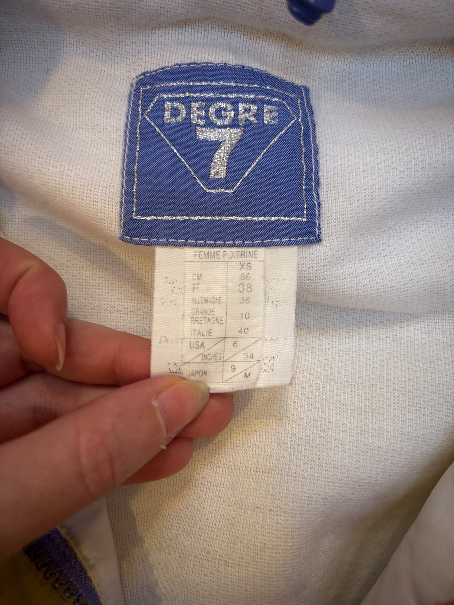 Vintage retro skipak - Degre 7 butter yellow, lila maat XS