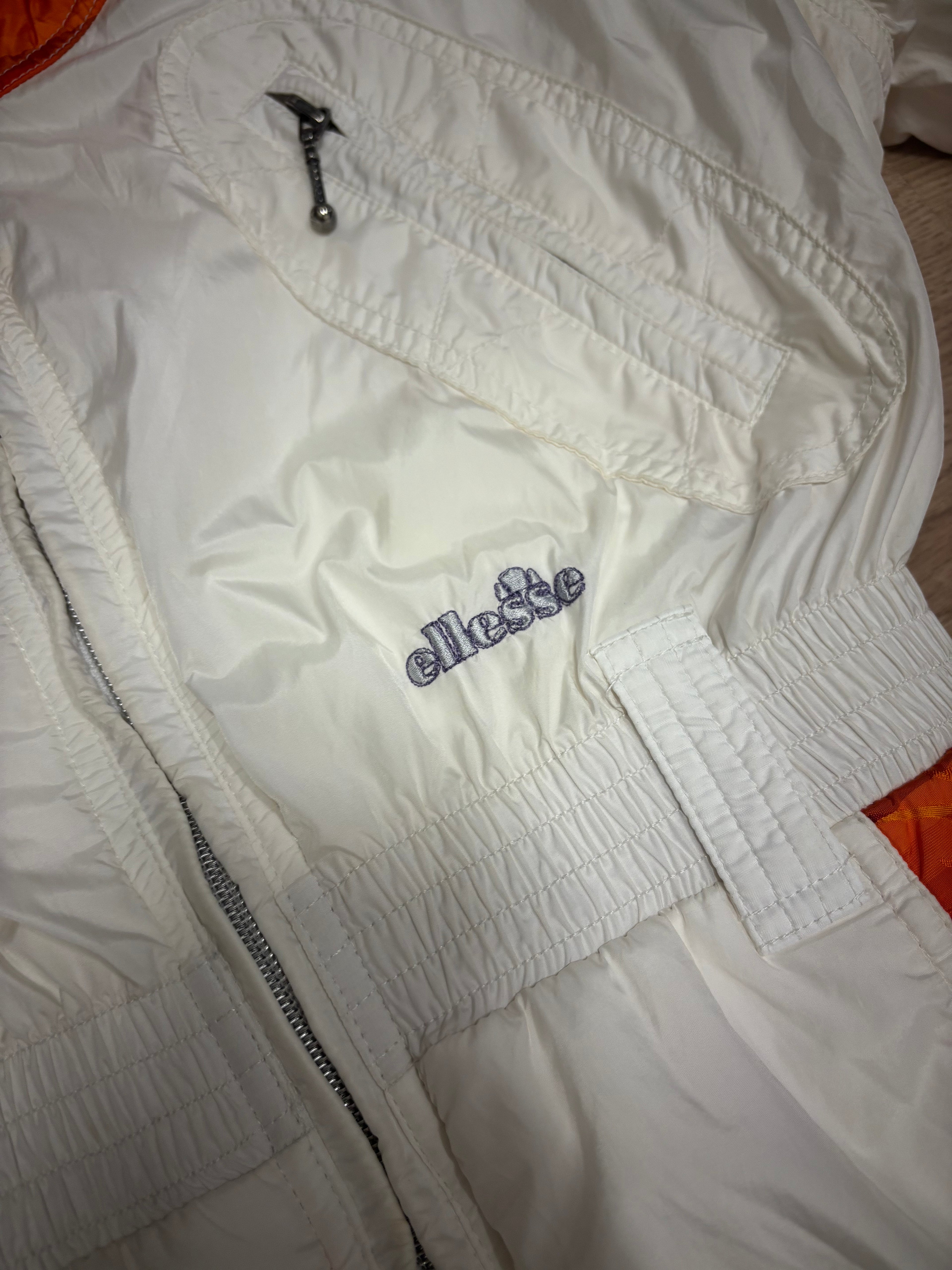 Vintage retro skipak - Ellesse wit rood geel maat S/M