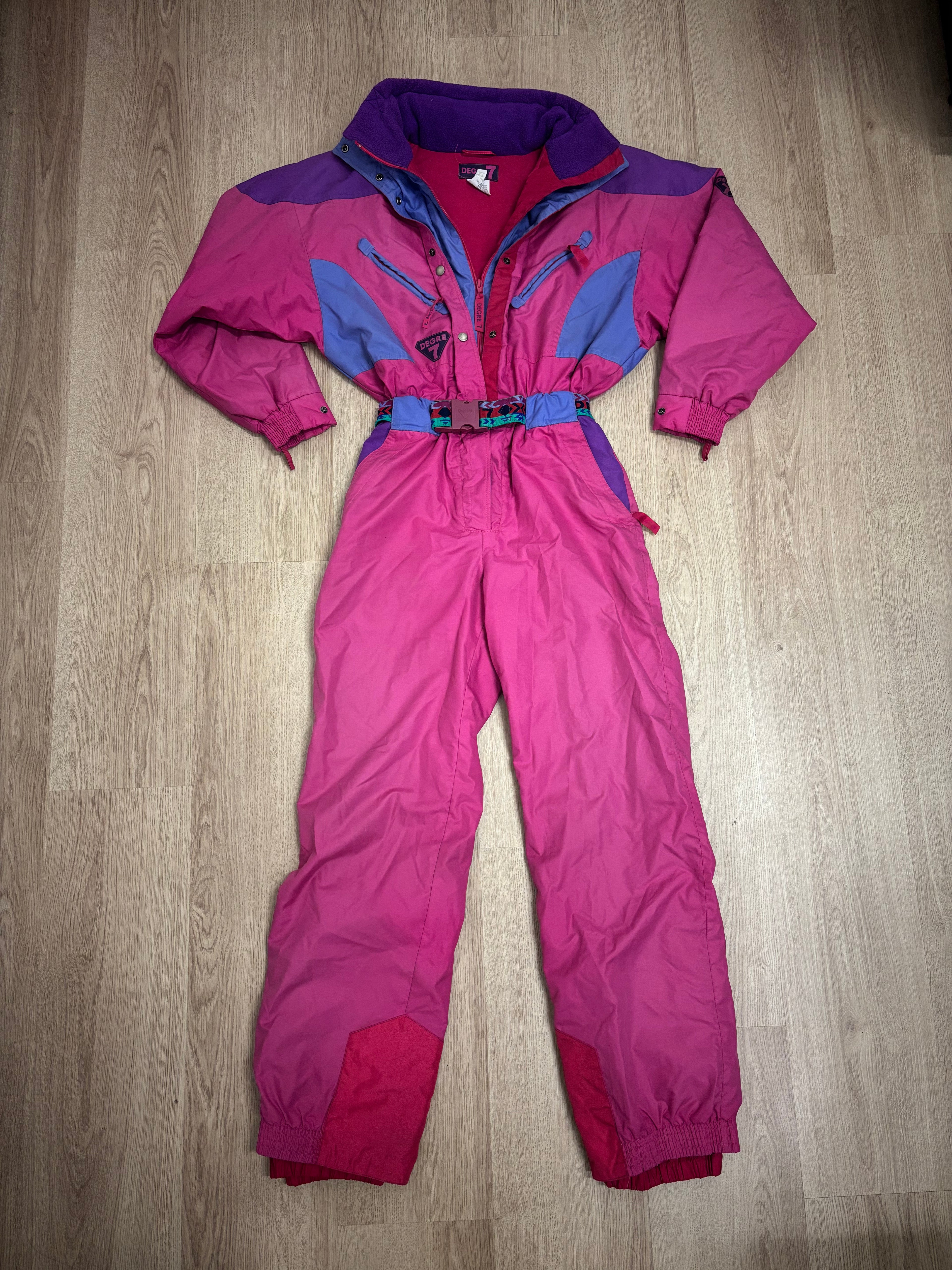 Vintage retro skipak - Degre 7 roze, paars maat 40