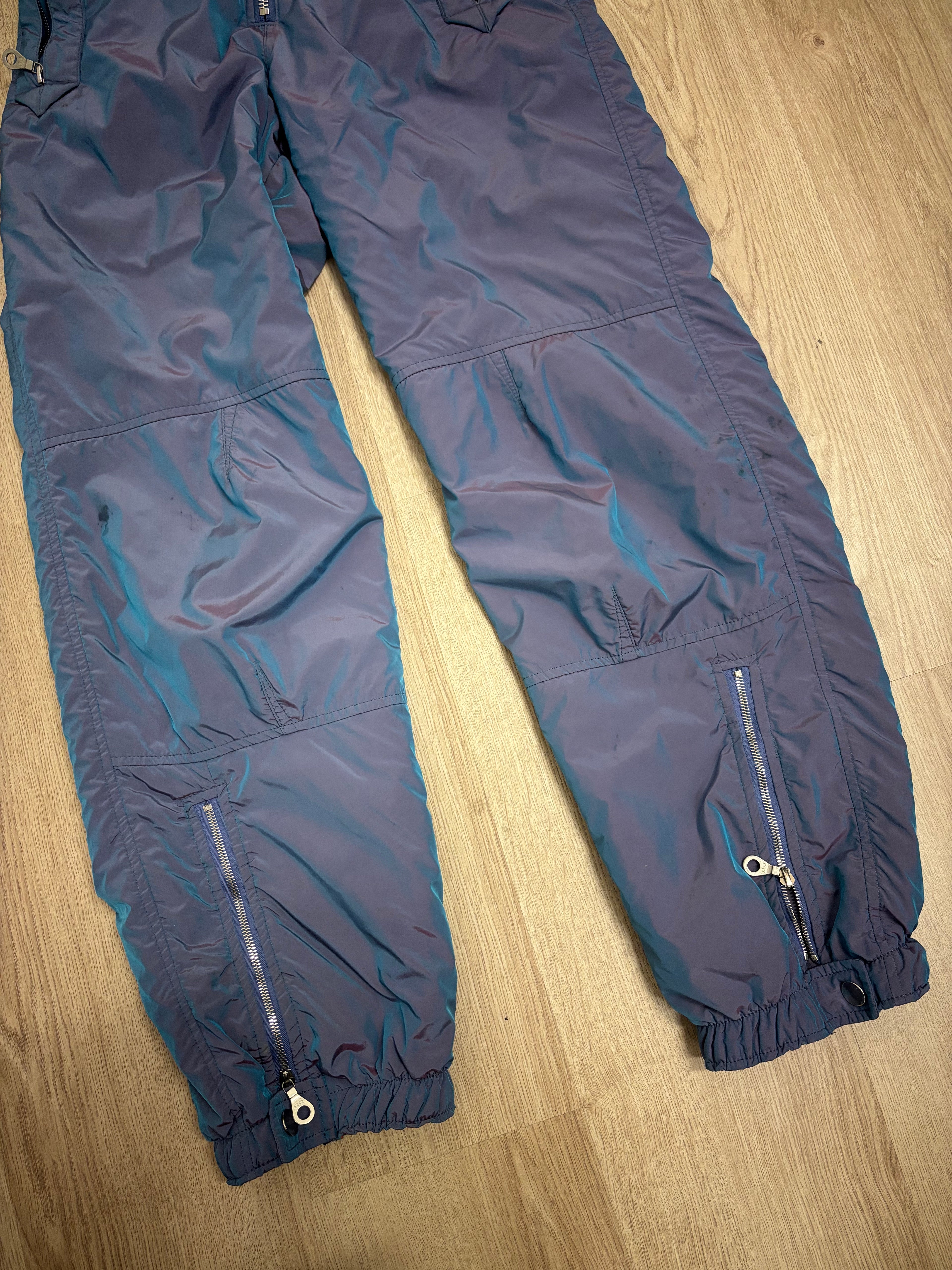 Vintage retro skipak - shiny blauw / paars / lila maat M/L