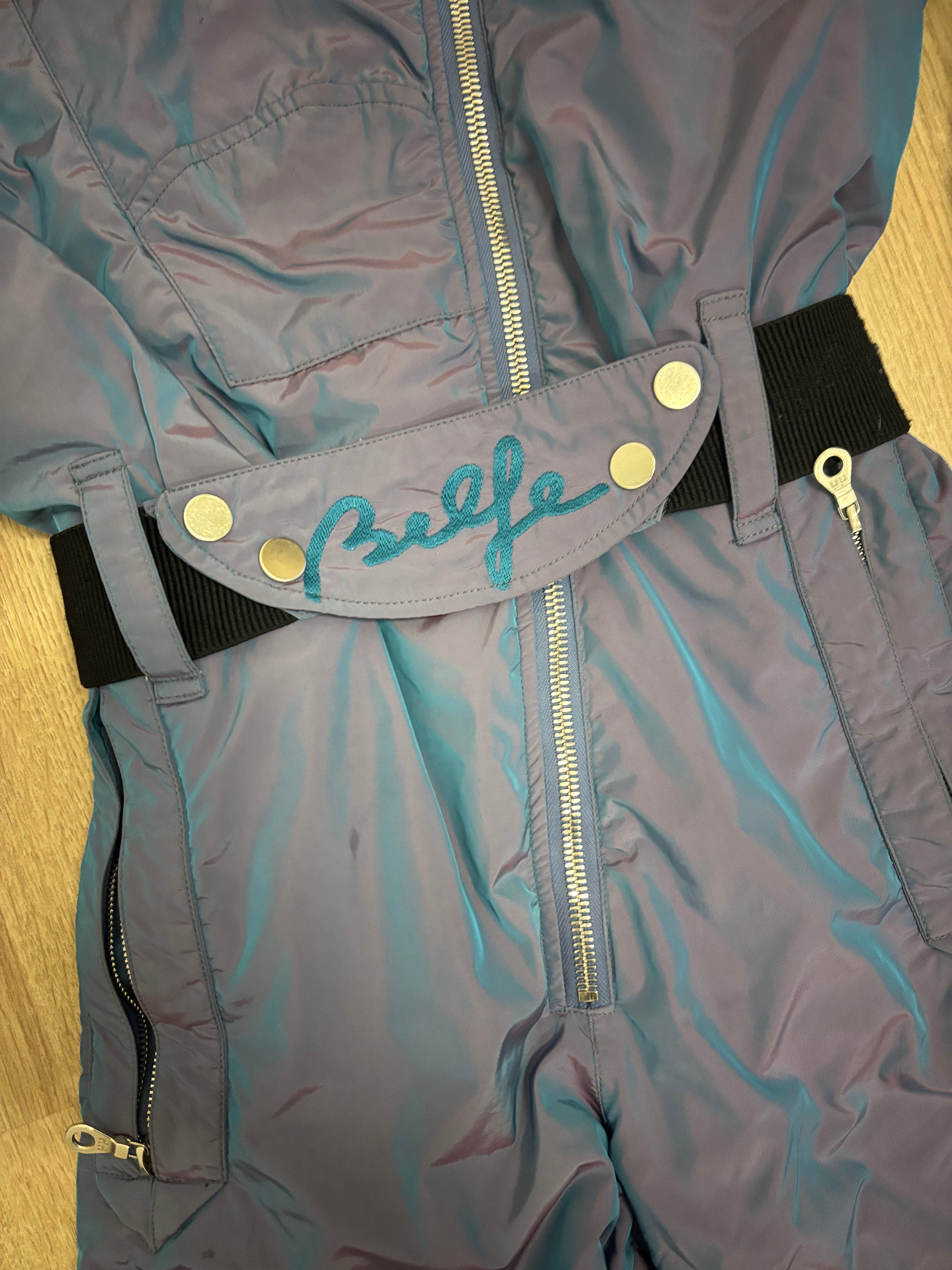 Vintage retro skipak - shiny blauw / paars / lila maat M/L