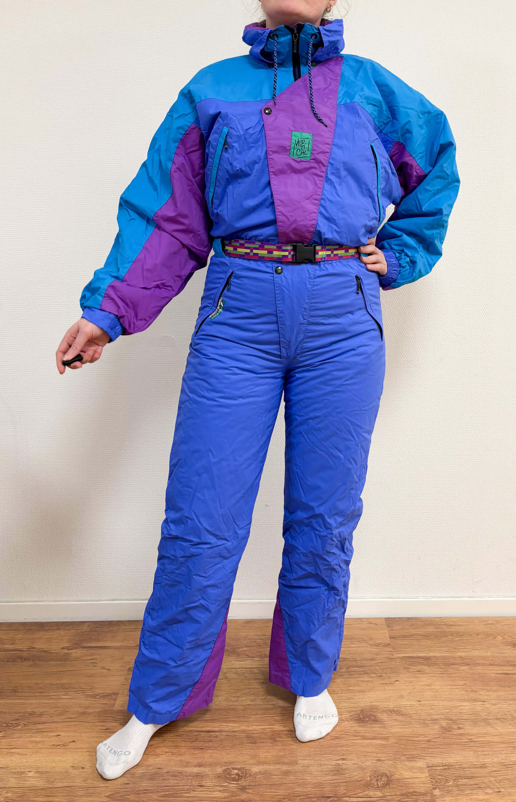 Vintage retro skipak - paars, blauw, roze maat M