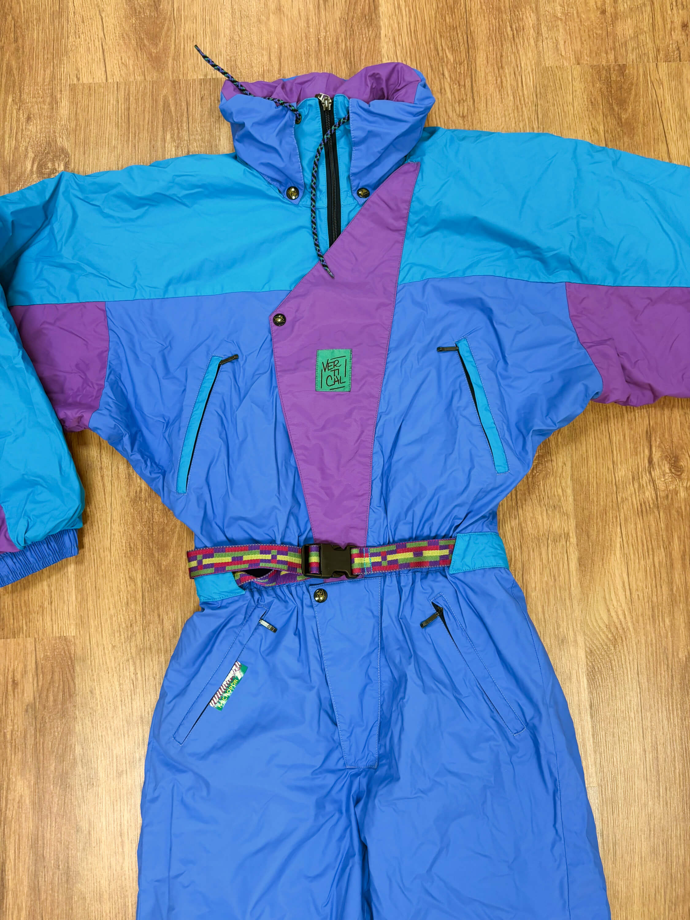 Vintage retro skipak - paars, blauw, roze maat M