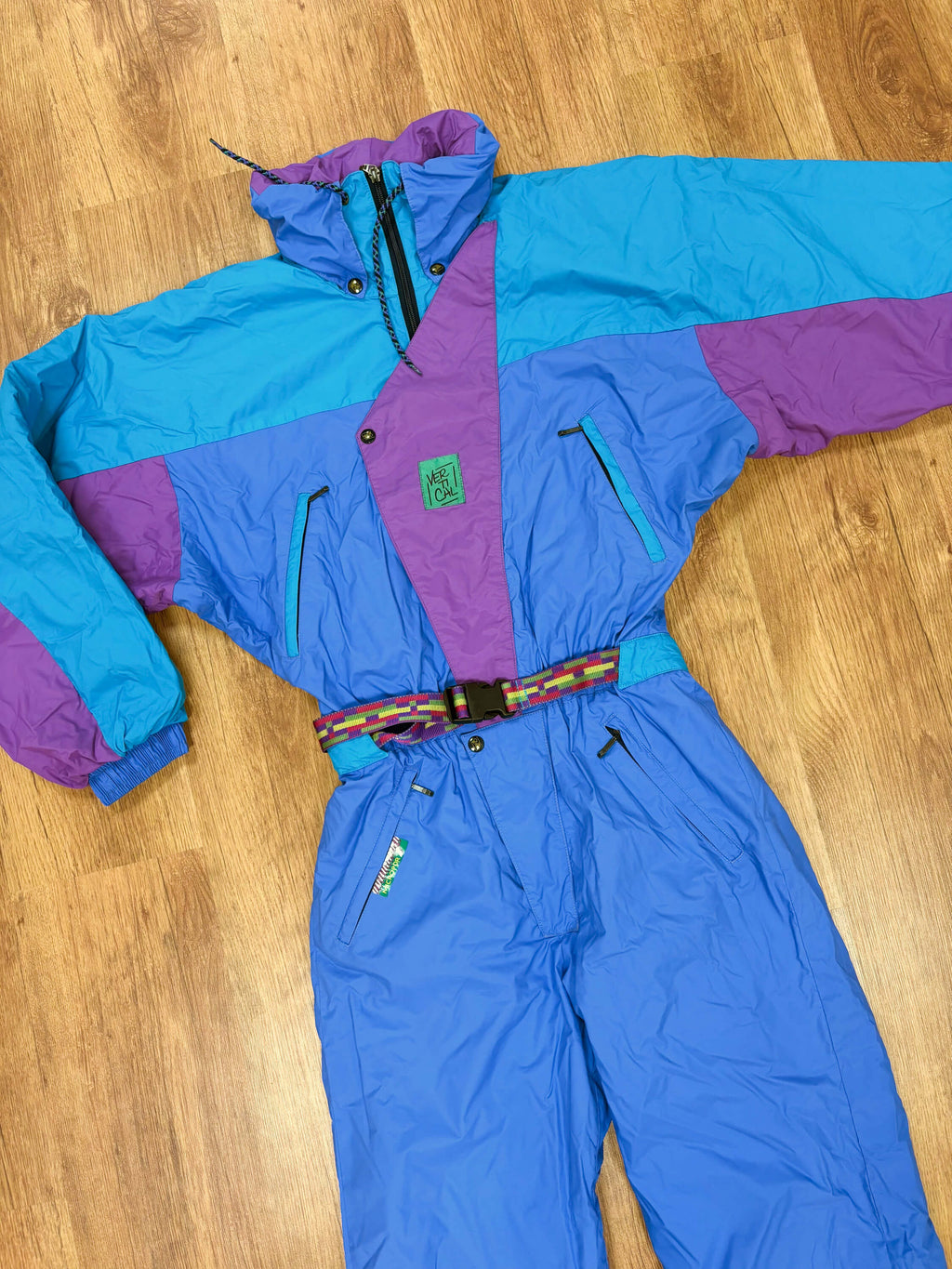 Vintage retro skipak - paars, blauw, roze maat M