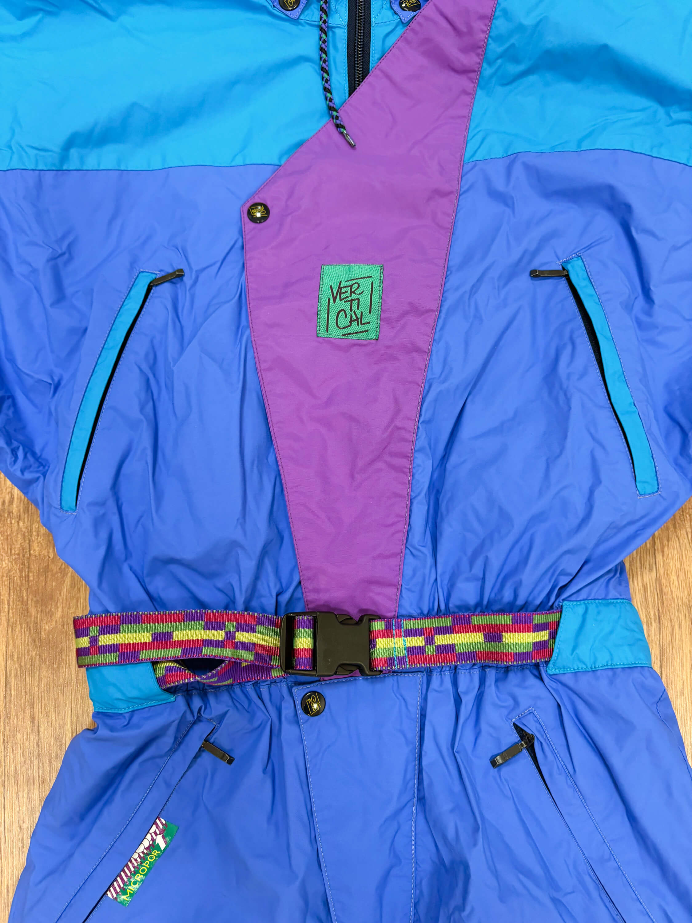 Vintage retro skipak - paars, blauw, roze maat M