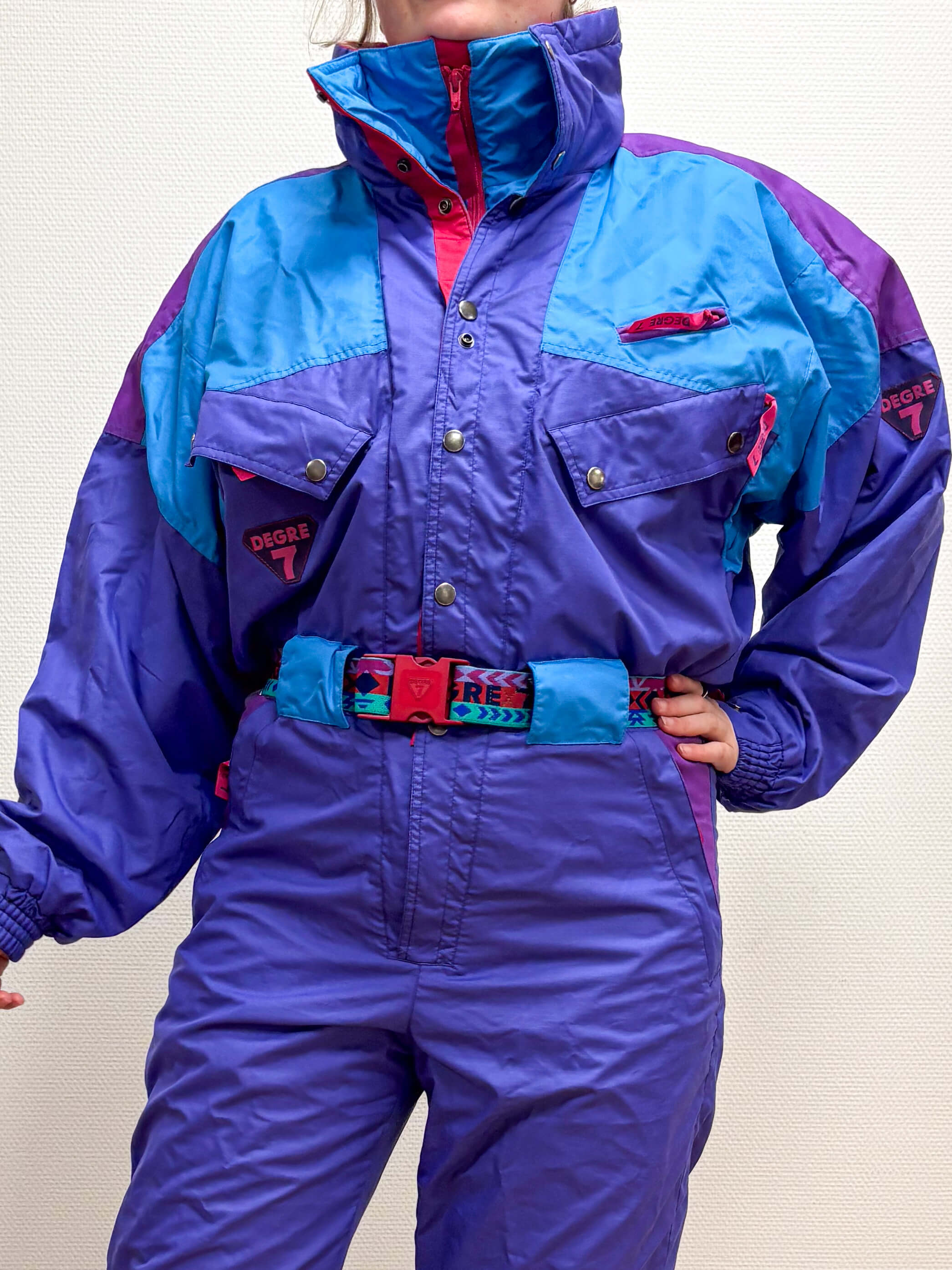 Vintage retro skipak - Degre 7 paars, blauw maat M/L