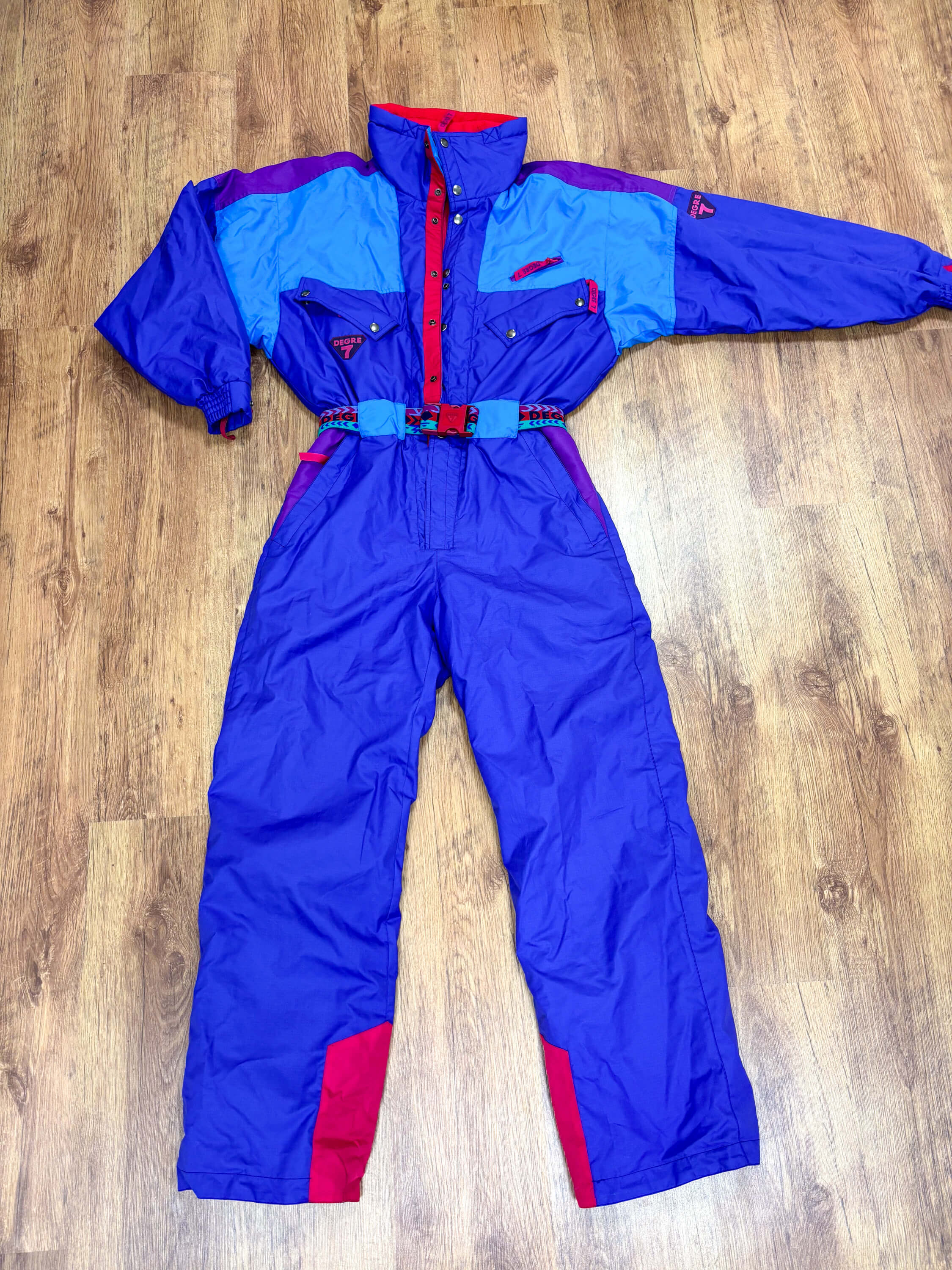 Vintage retro skipak - Degre 7 paars, blauw maat M/L