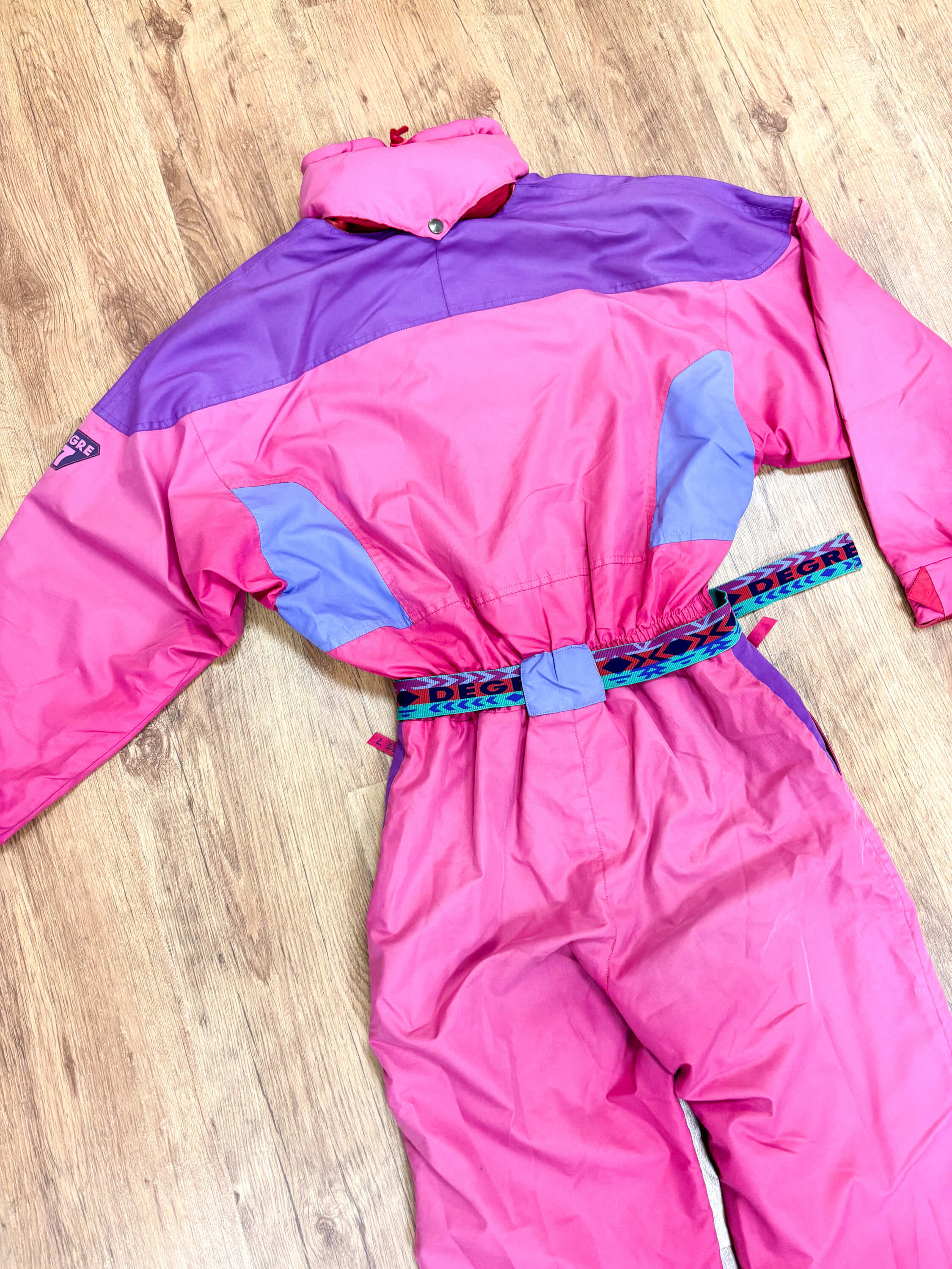 Vintage retro skipak - Degre 7 roze, blauw, paars maat M