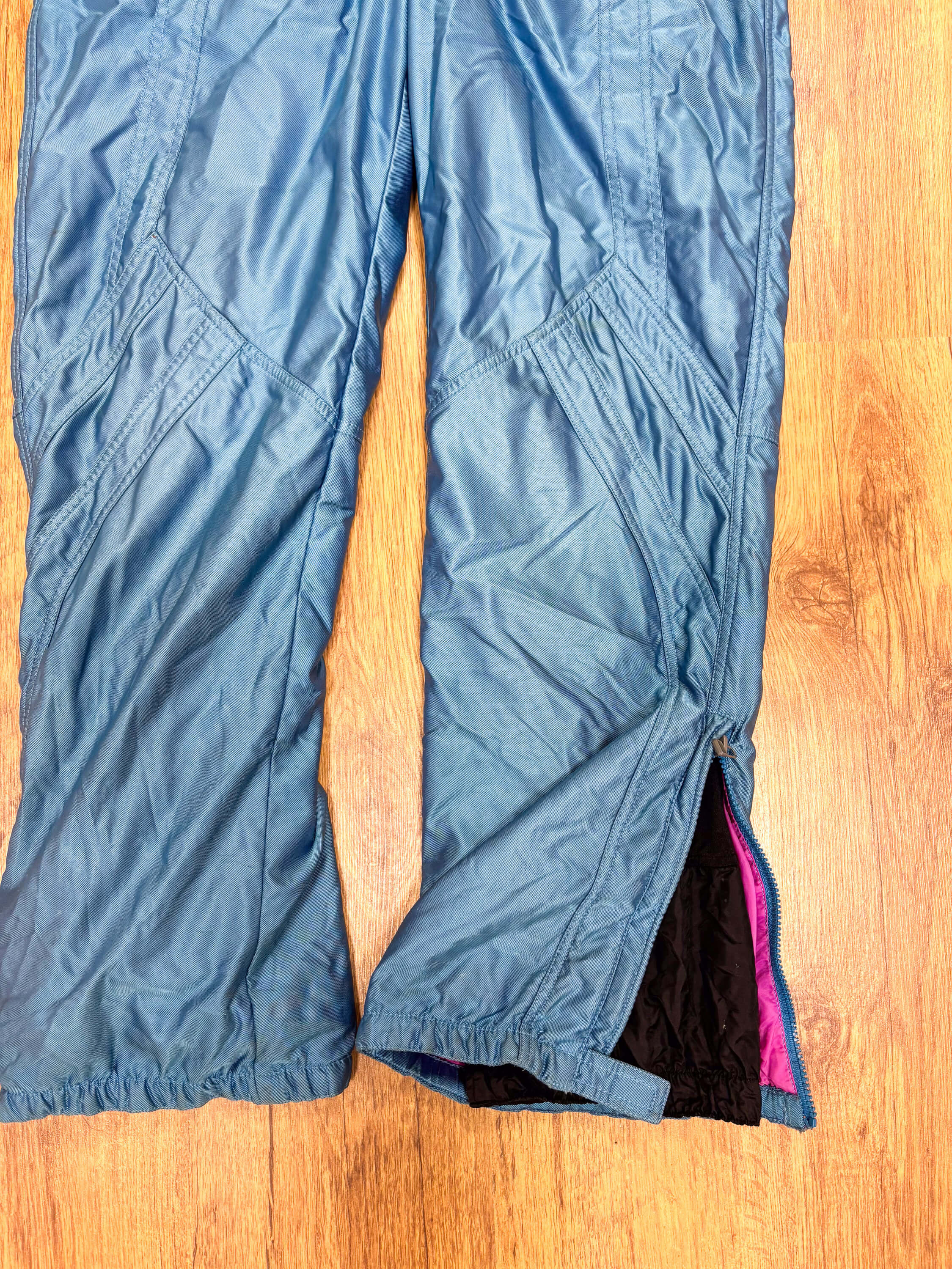 Vintage retro skipak - Ellesse shiny blauw, roze maat L/XL