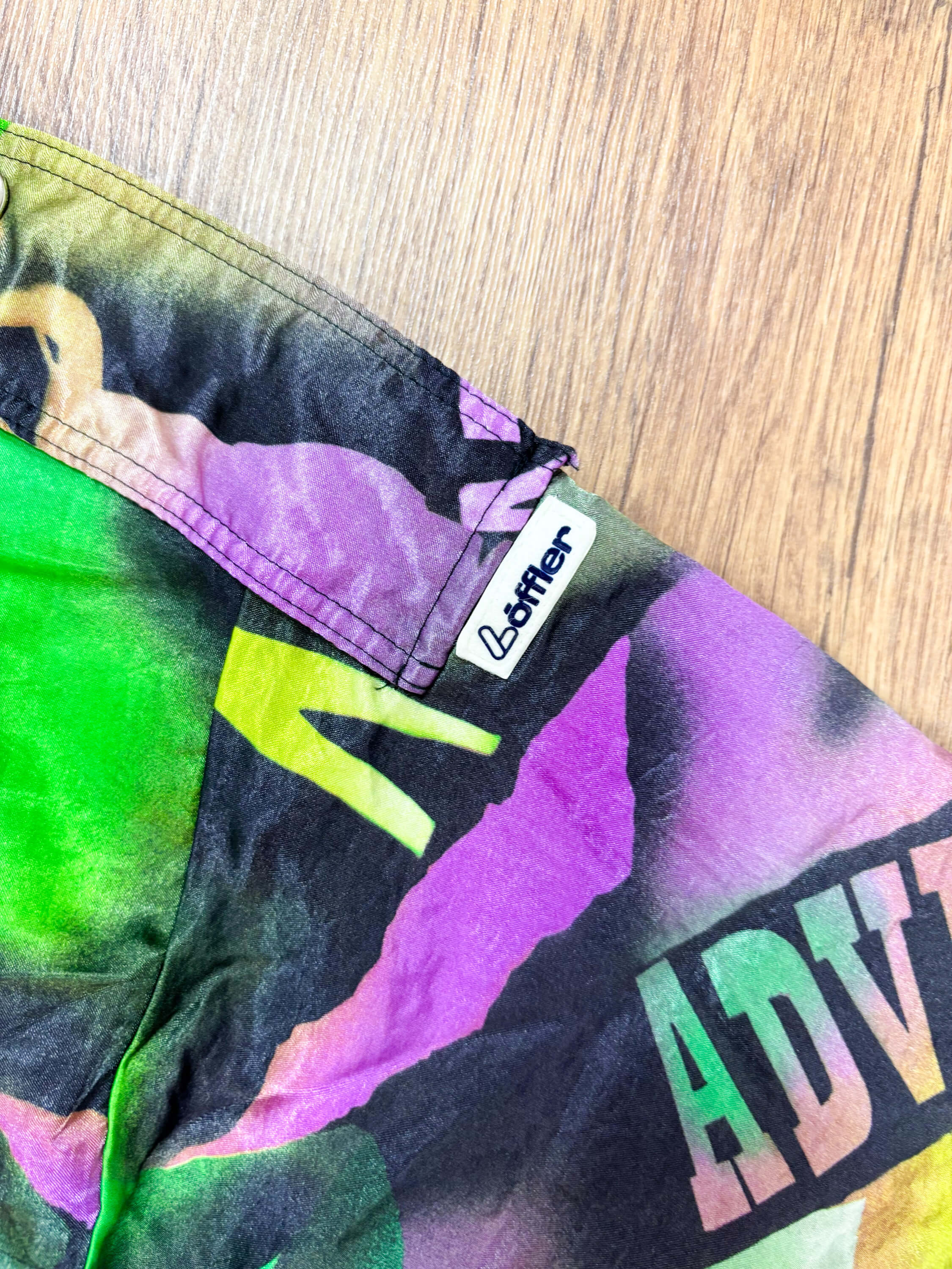 Vintage retro skipak - groen / paars met western paarden print maat M/L