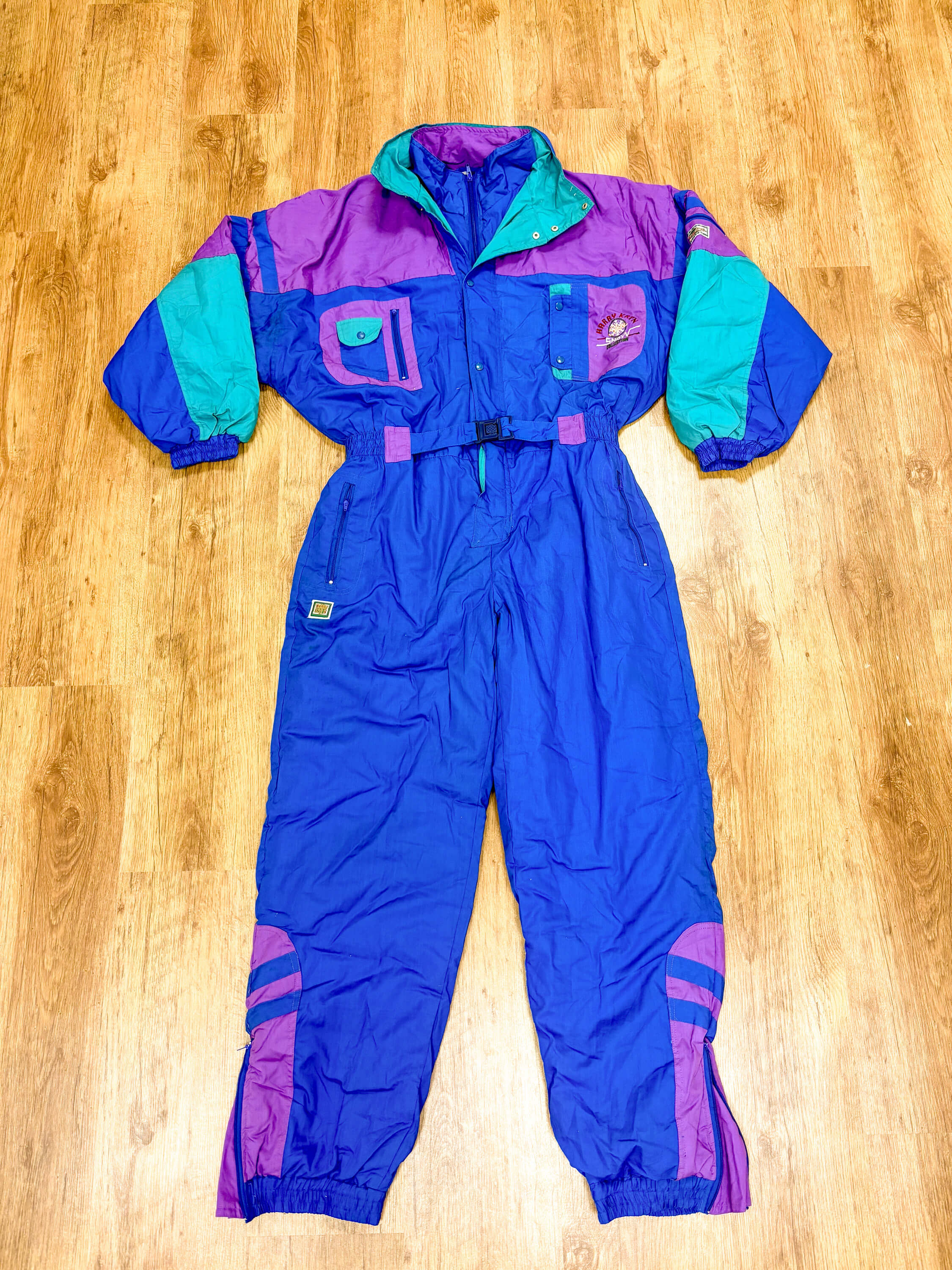 Vintage retro skipak - Blauw, paars, turquoise maat L/XL