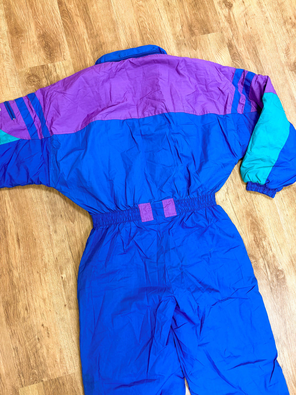 Vintage retro skipak - Blauw, paars, turquoise maat L/XL