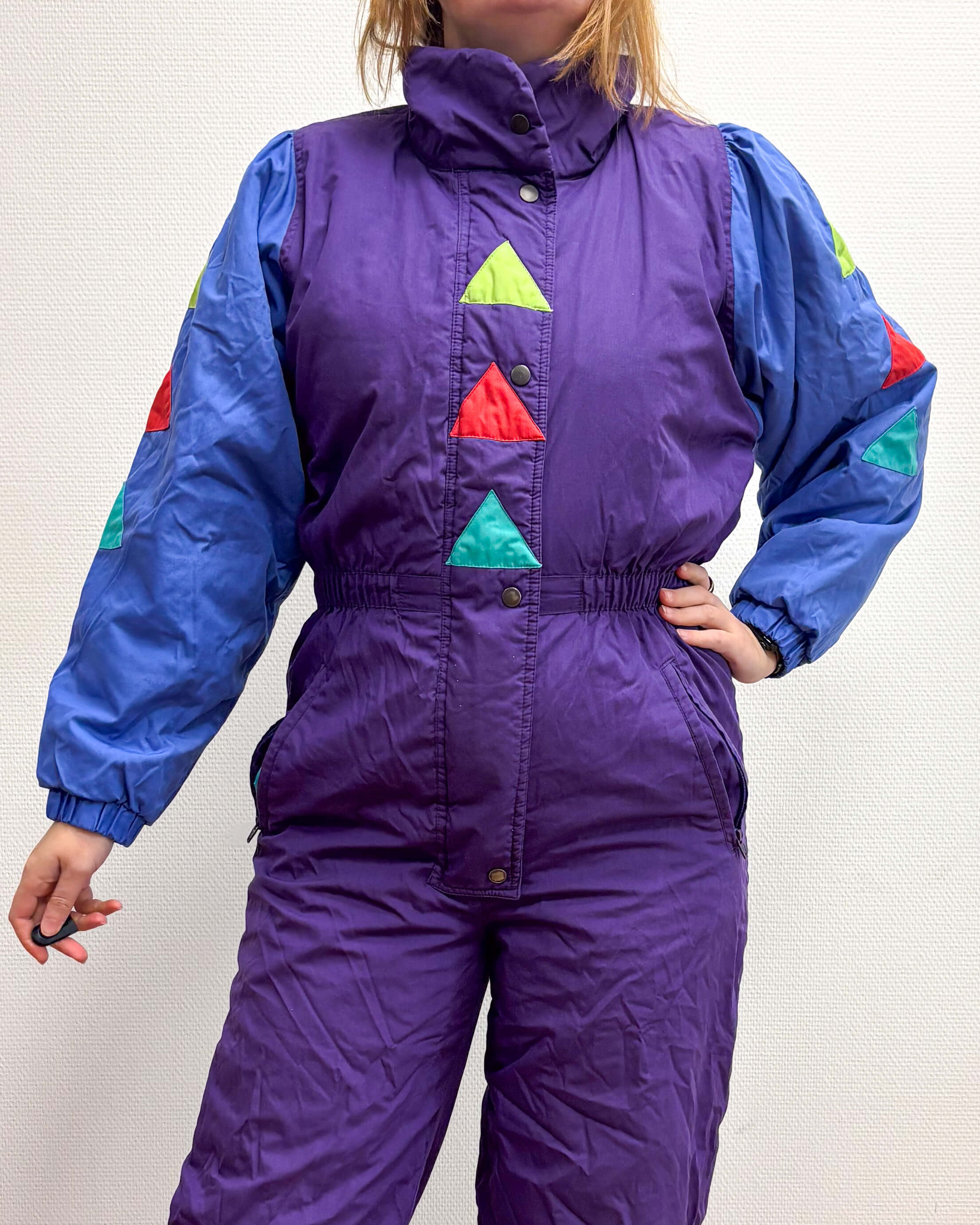 Vintage retro skipak - paars, lila, kleurrijk maat M