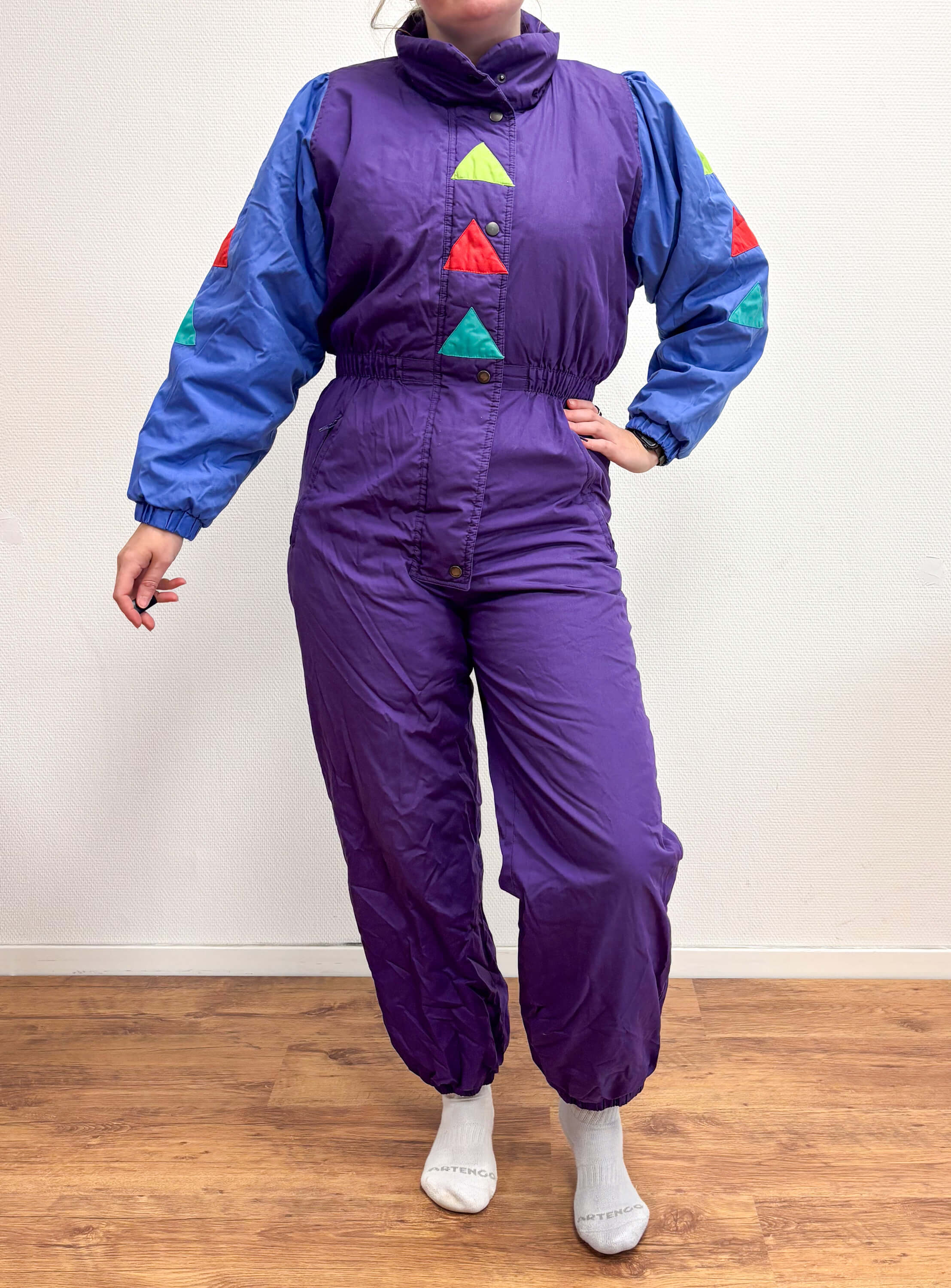 Vintage retro skipak - paars, lila, kleurrijk maat M