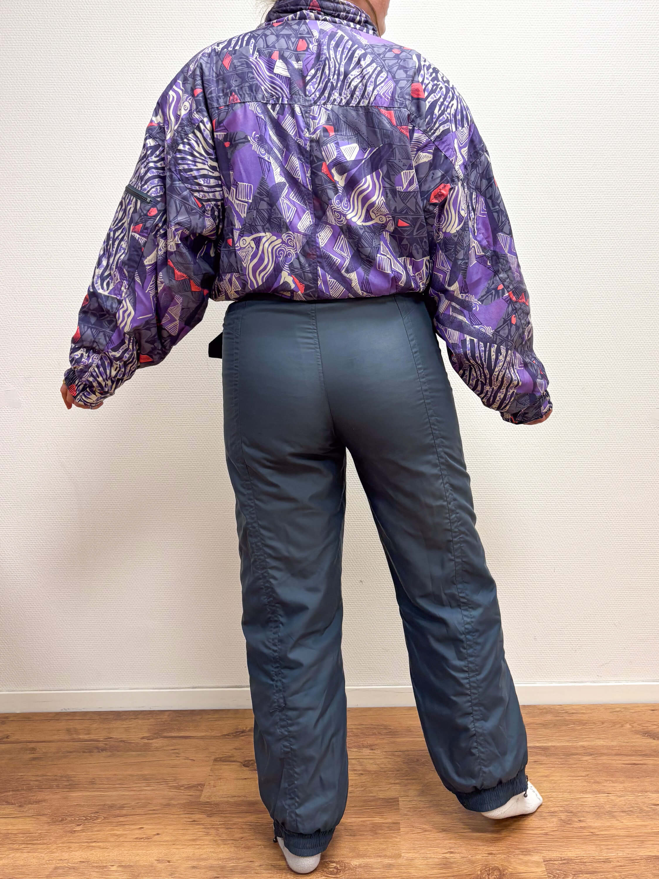 Vintage retro skipak -  Grijs, paars, roze maat M