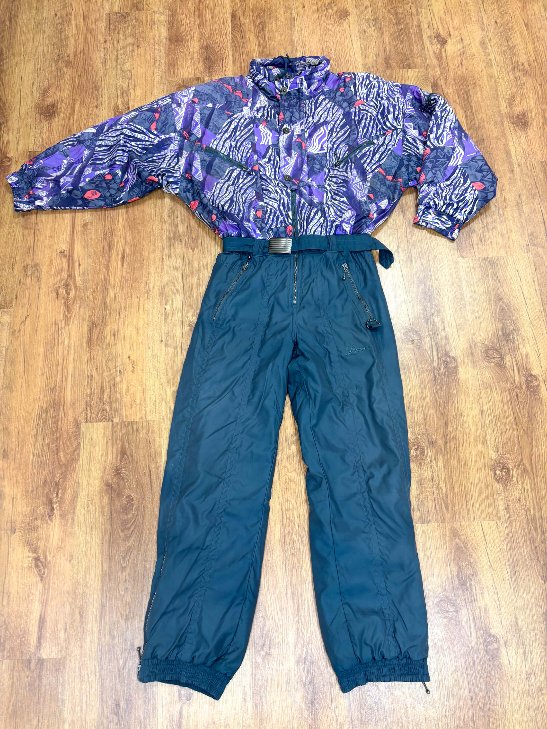 Vintage retro skipak -  Grijs, paars, roze maat M