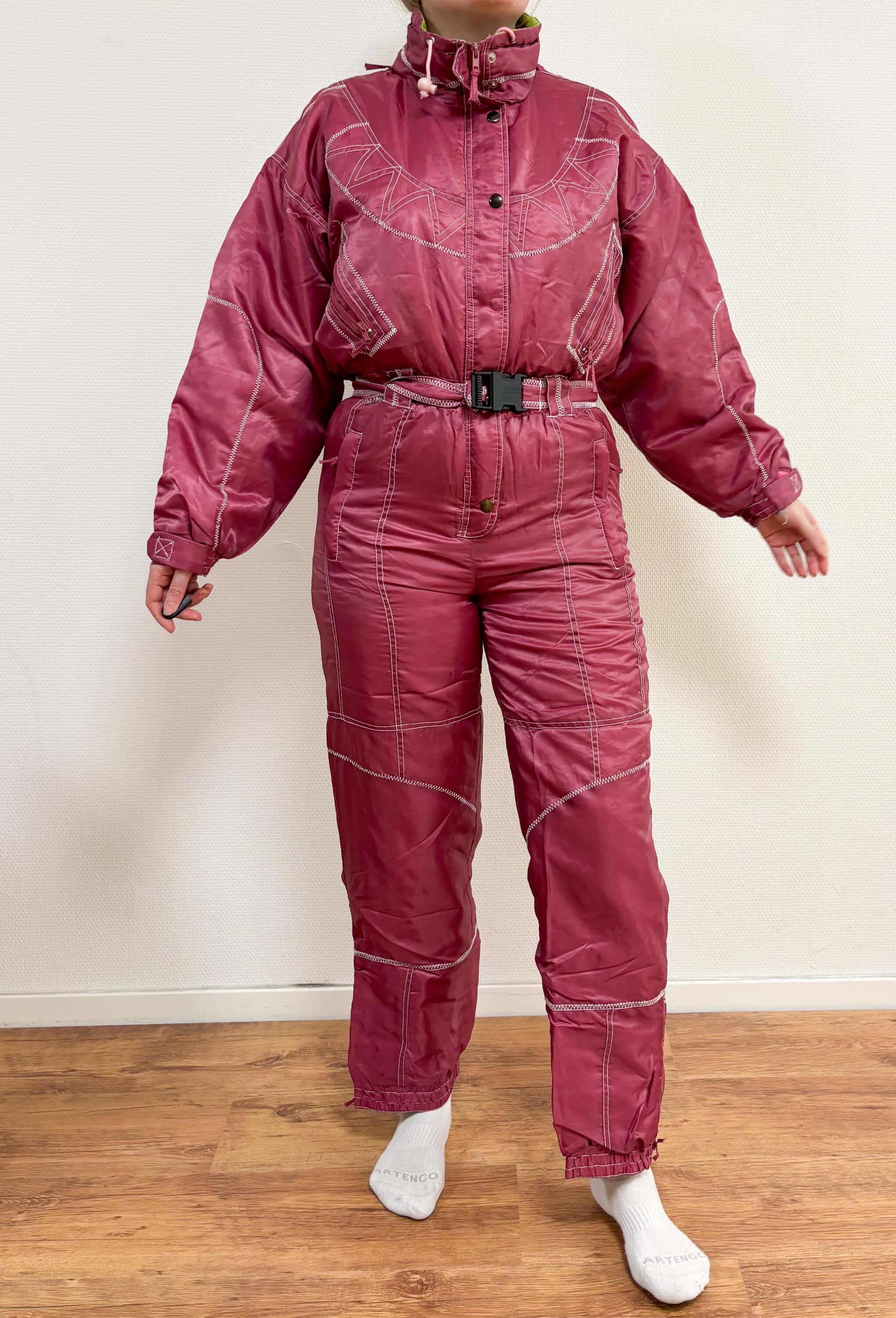 Vintage retro skipak - shiny roze maat S/M