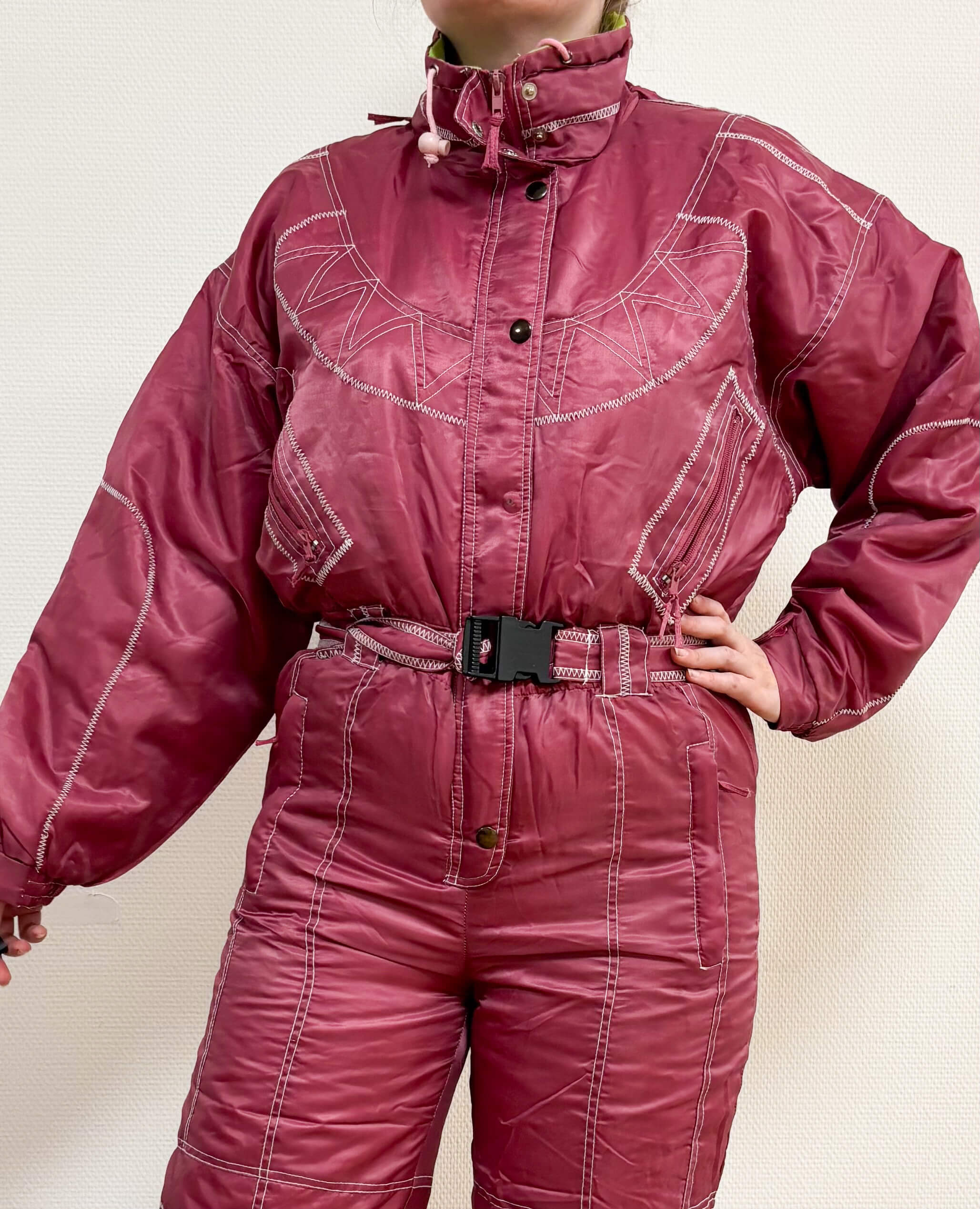 Vintage retro skipak - shiny roze maat S/M
