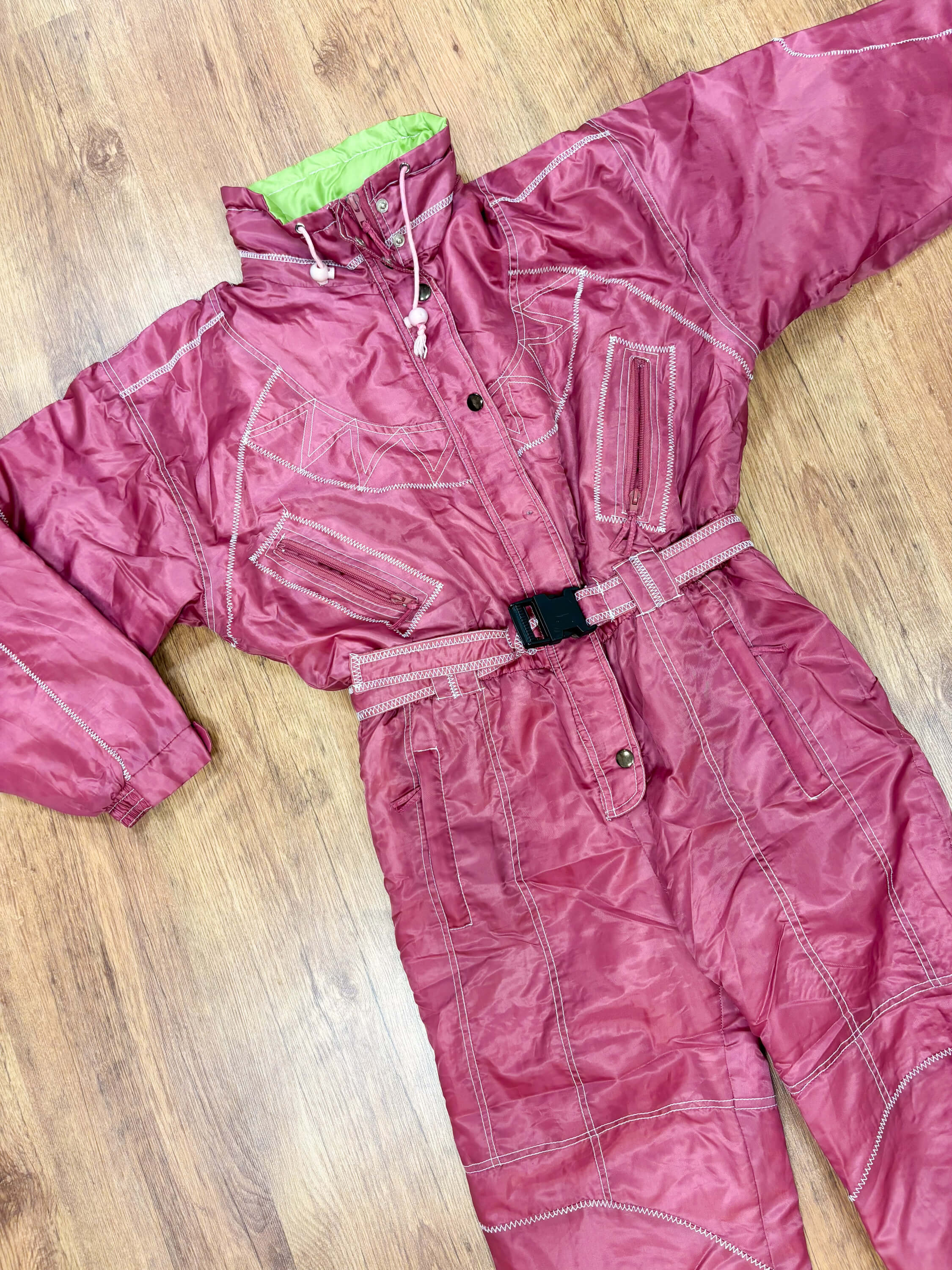 Vintage retro skipak - shiny roze maat S/M