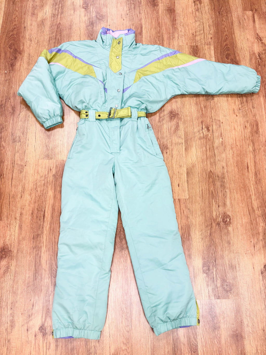 Vintage retro skipak - SKISS pastel turquoise, olijf, lila maat S/M