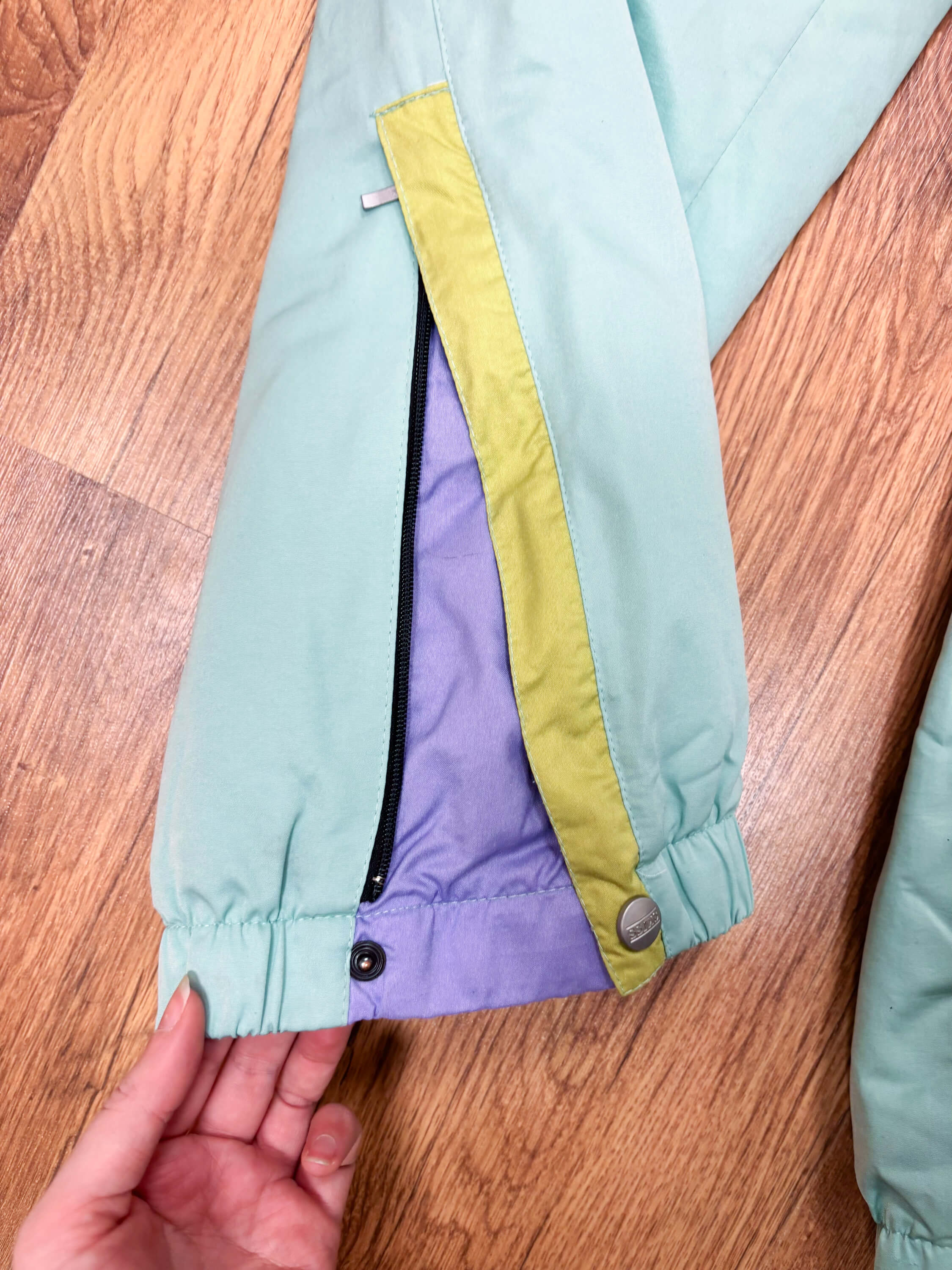 Vintage retro skipak - SKISS pastel turquoise, olijf, lila maat S/M